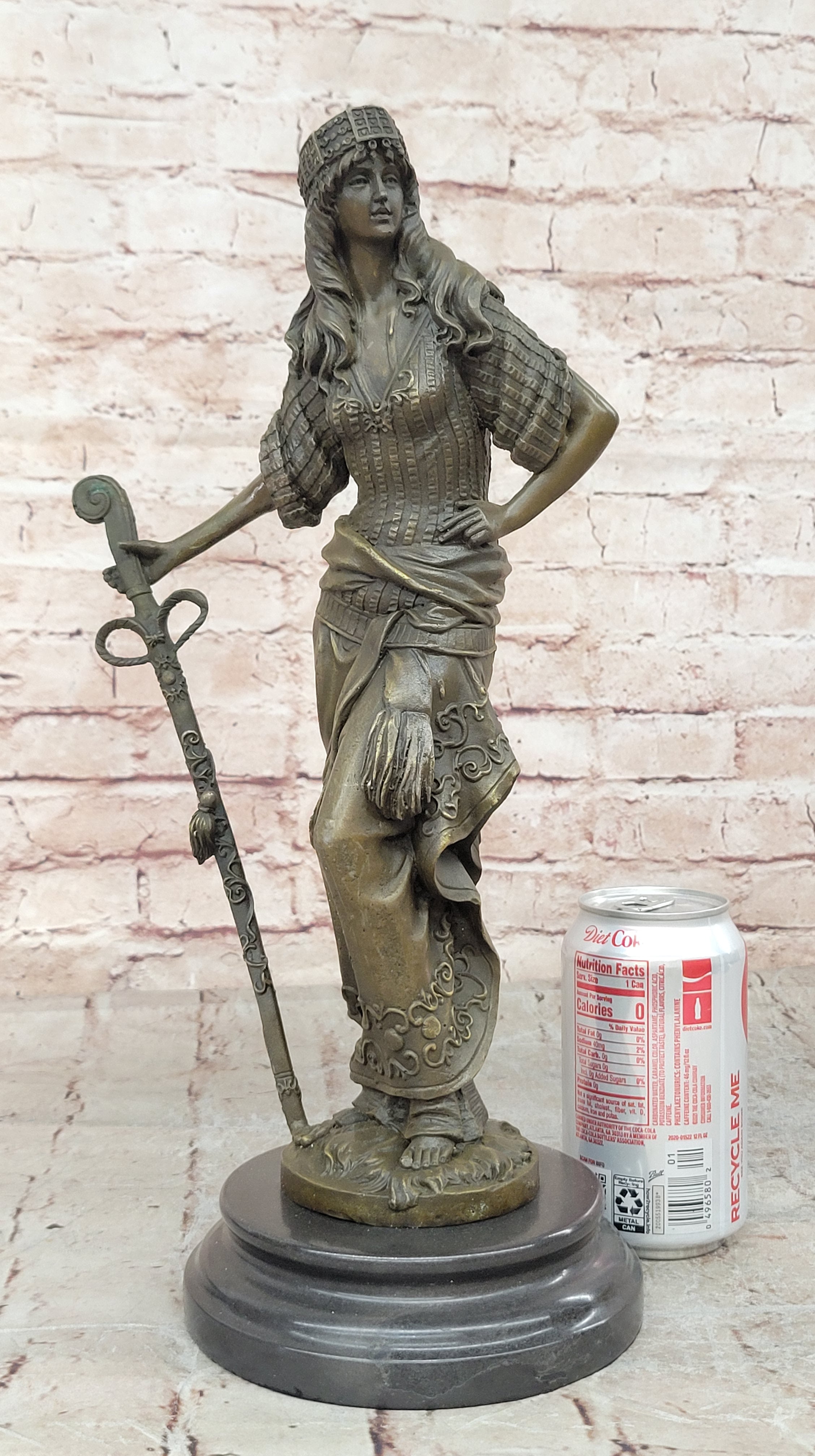 Collectible Hand Crafted Islamic Princess Hot Cast Bronze Sculpture Figurine Art