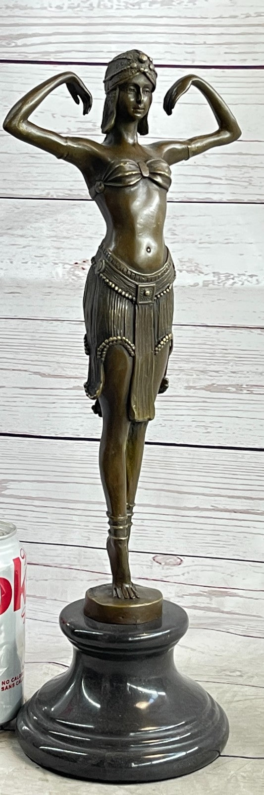 Art Deco Classic Semi Nude Dancer by Romanian Artist Chiparus Bronze Sculpture