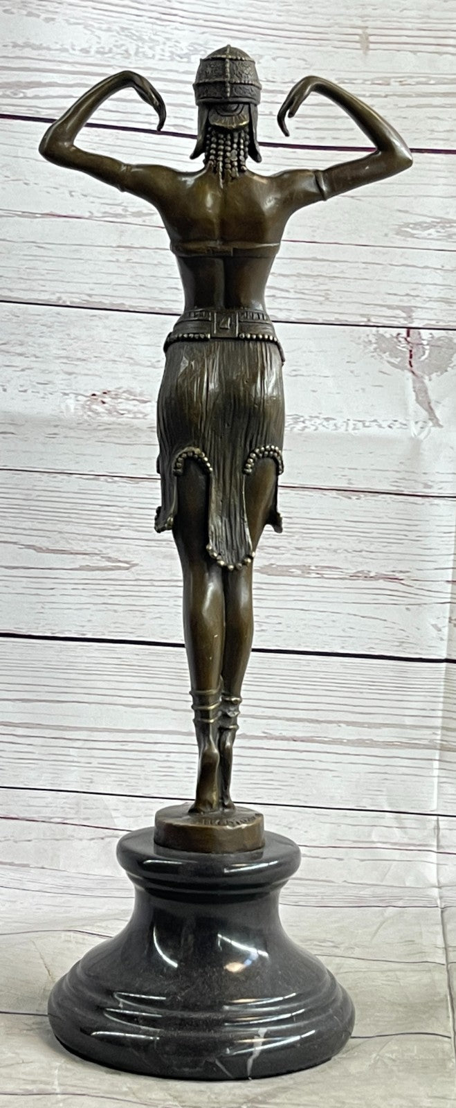 Art Deco Classic Semi Nude Dancer by Romanian Artist Chiparus Bronze Sculpture