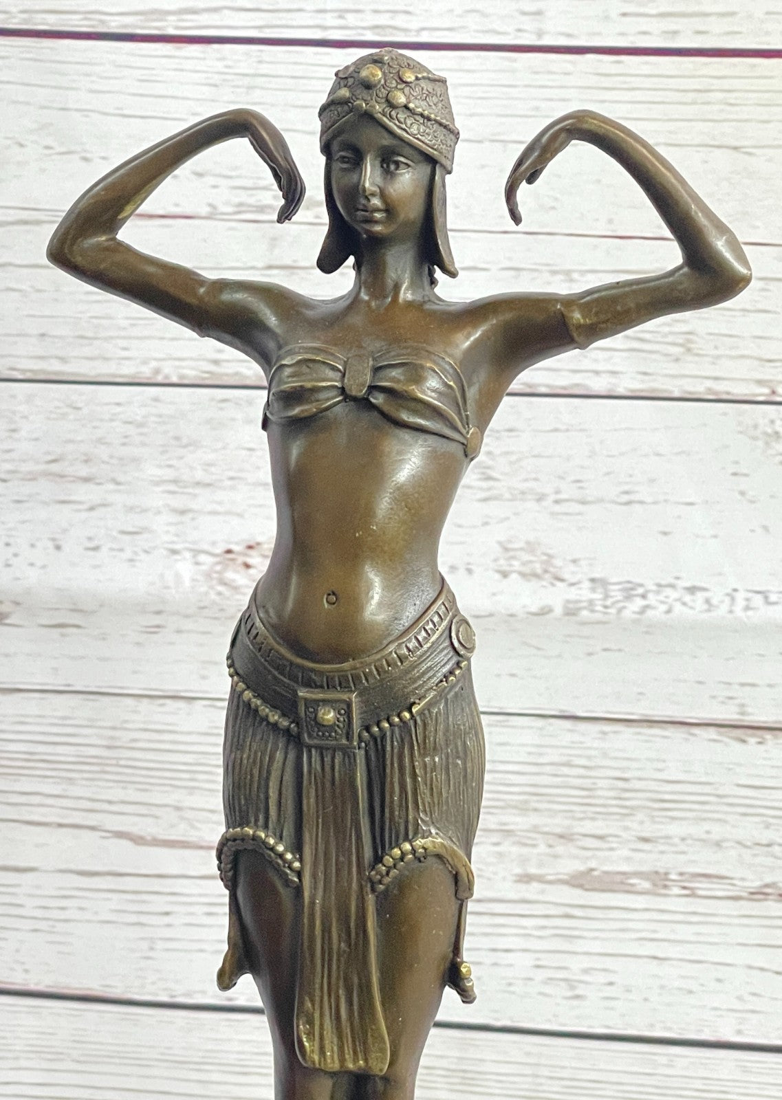 Art Deco Classic Semi Nude Dancer by Romanian Artist Chiparus Bronze Sculpture