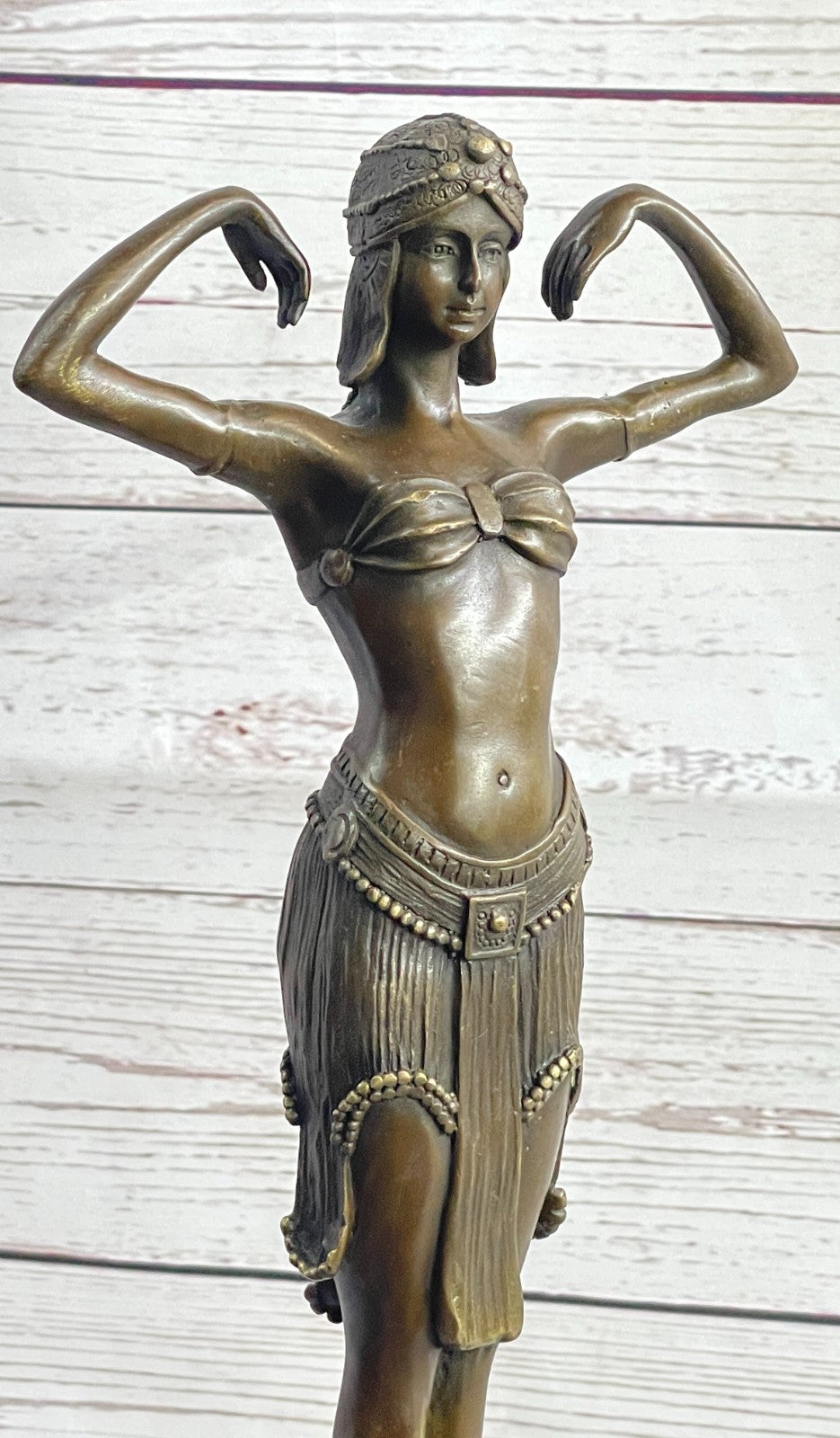 Art Deco Classic Semi Nude Dancer by Romanian Artist Chiparus Bronze Sculpture