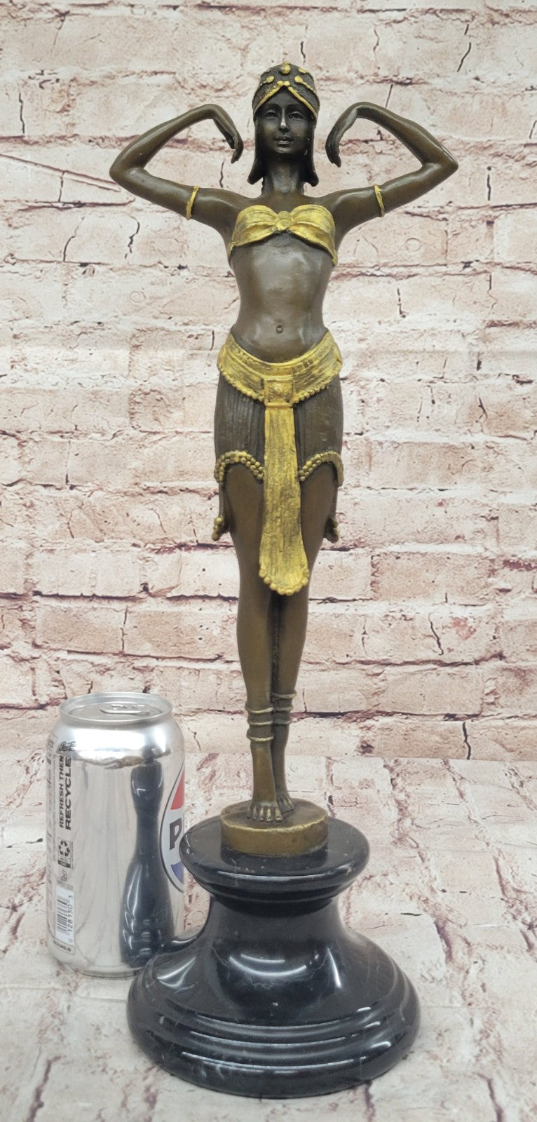 EXOTIC DANCER CHIPARUS BRONZE STATUE GOLD PATINA HOT CAST CLASSIC ART DECO STYLE