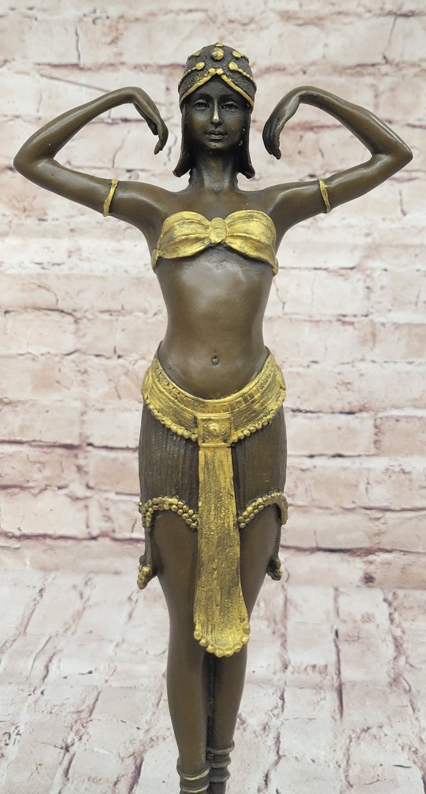 EXOTIC DANCER CHIPARUS BRONZE STATUE GOLD PATINA HOT CAST CLASSIC ART DECO STYLE