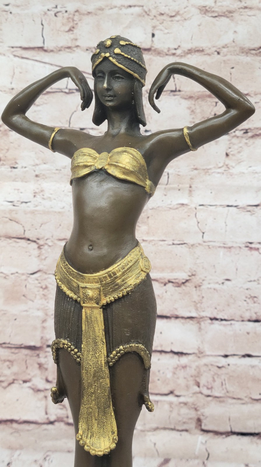 EXOTIC DANCER CHIPARUS BRONZE STATUE GOLD PATINA HOT CAST CLASSIC ART DECO STYLE