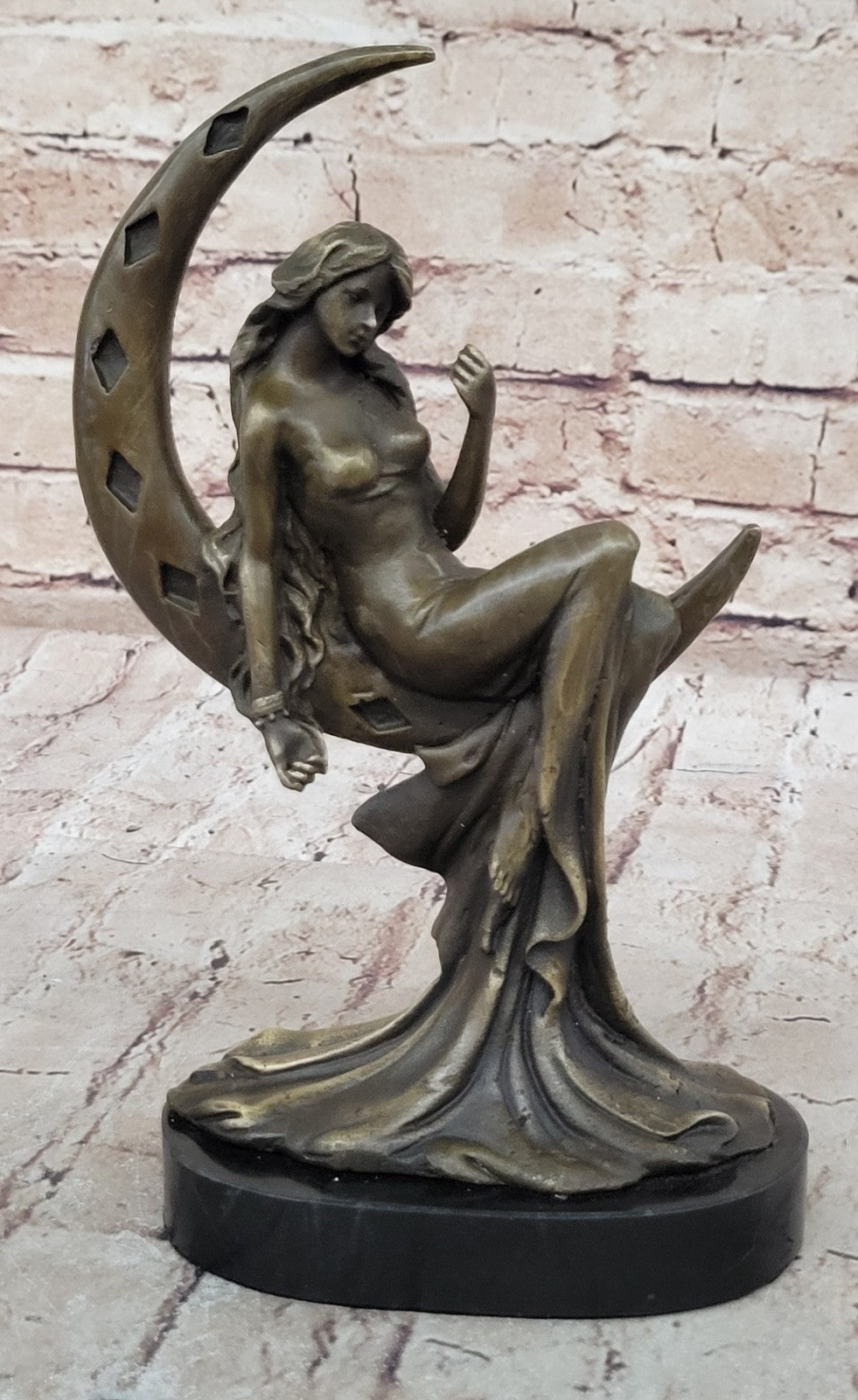~Augustine Moreau~100% Real Genuine Bronze Sexy Temptress Bronze Sculpture