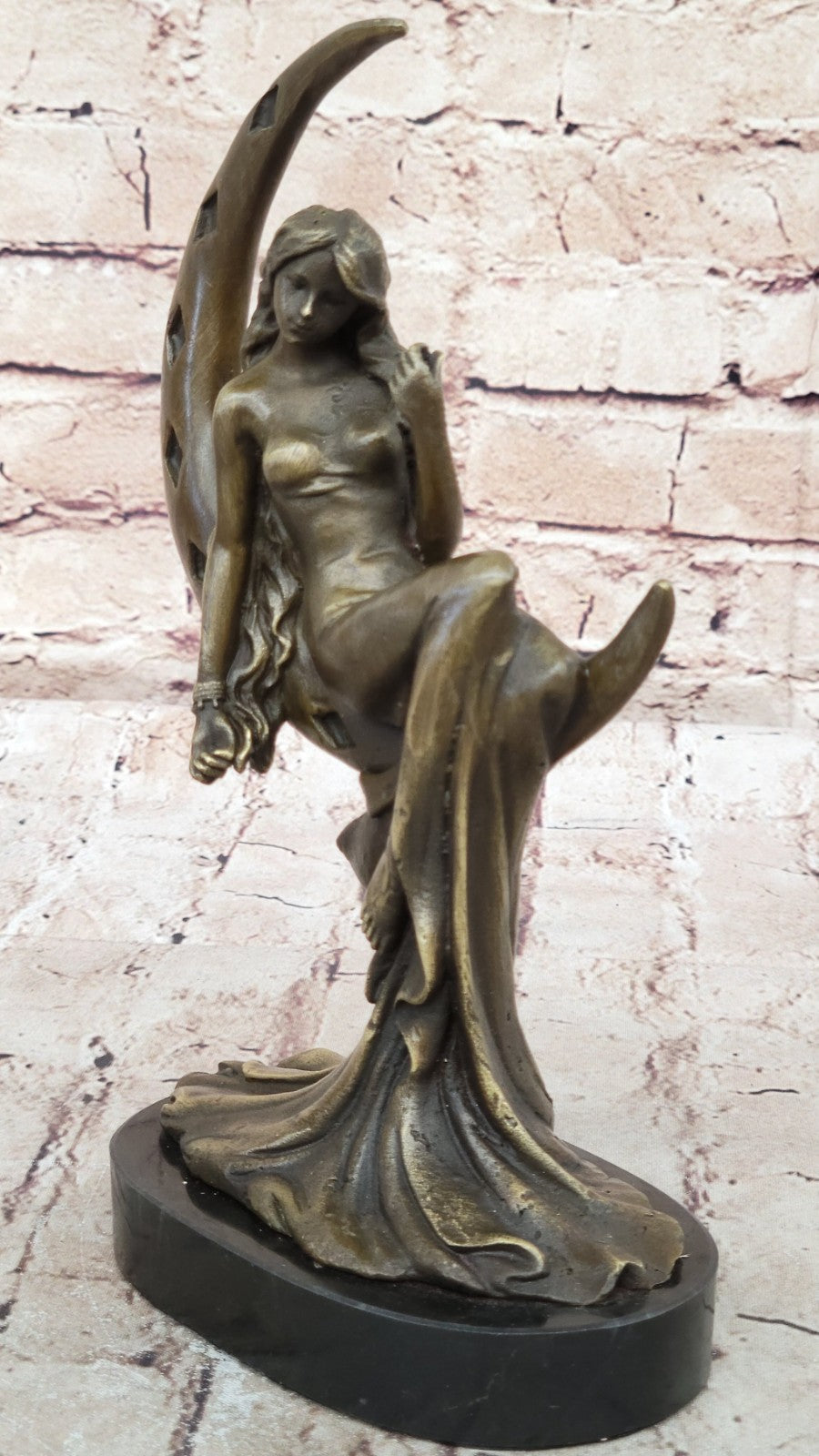~Augustine Moreau~100% Real Genuine Bronze Sexy Temptress Bronze Sculpture