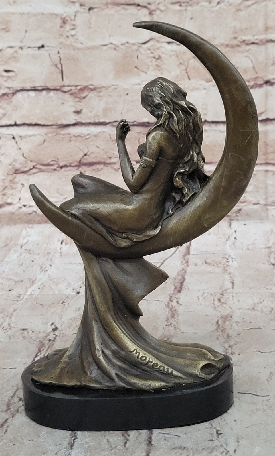 ~Augustine Moreau~100% Real Genuine Bronze Sexy Temptress Bronze Sculpture
