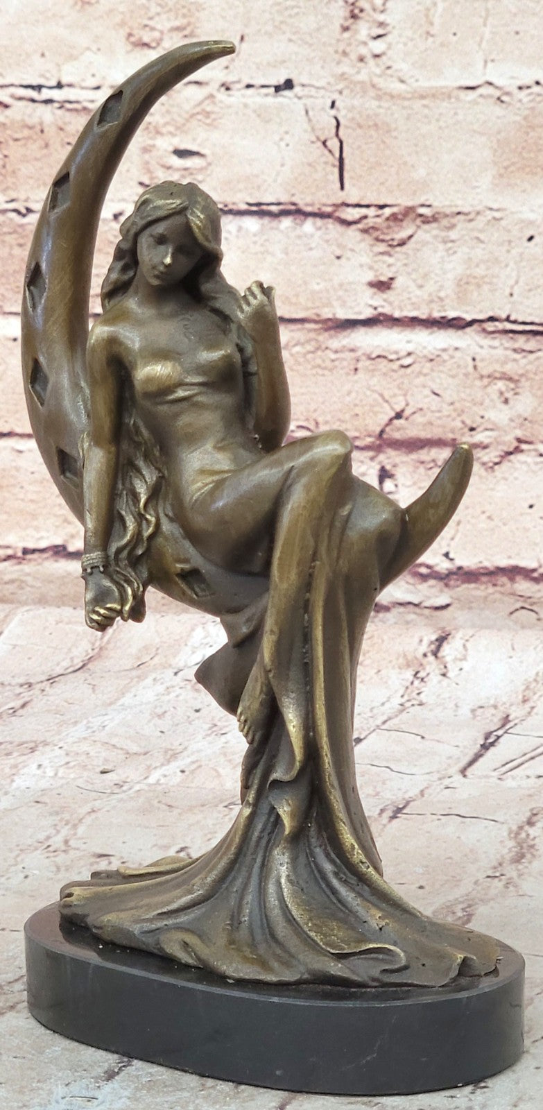 ~Augustine Moreau~100% Real Genuine Bronze Sexy Temptress Bronze Sculpture