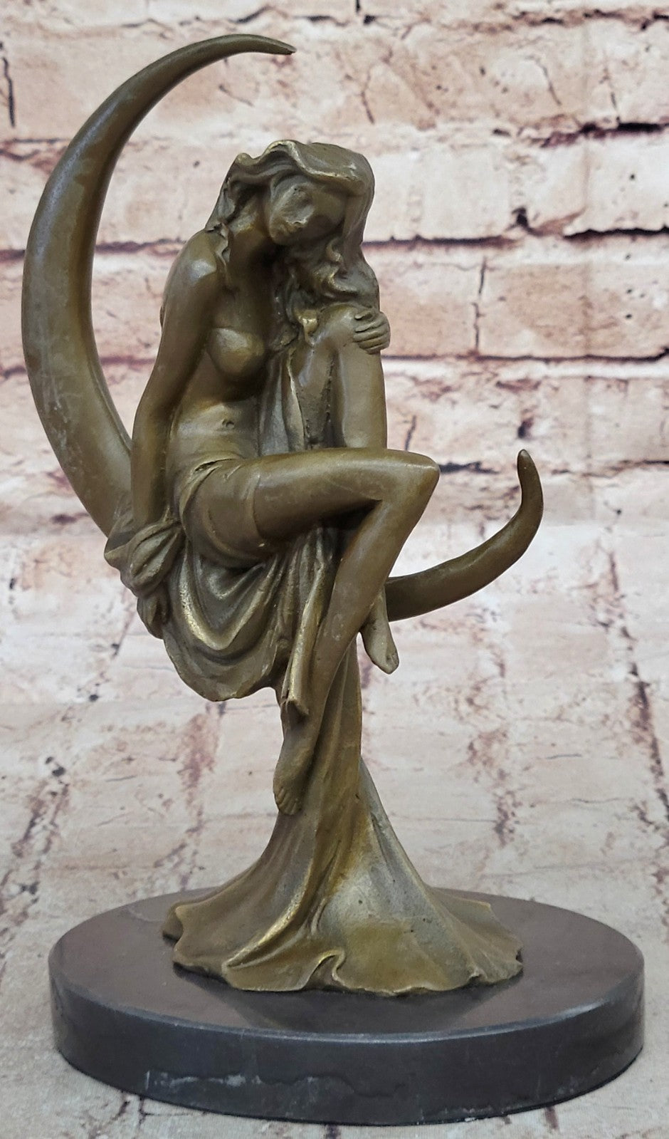 Elegant Moreau Nude Young Woman Female Bronze Marble Figure Sculpture Statue