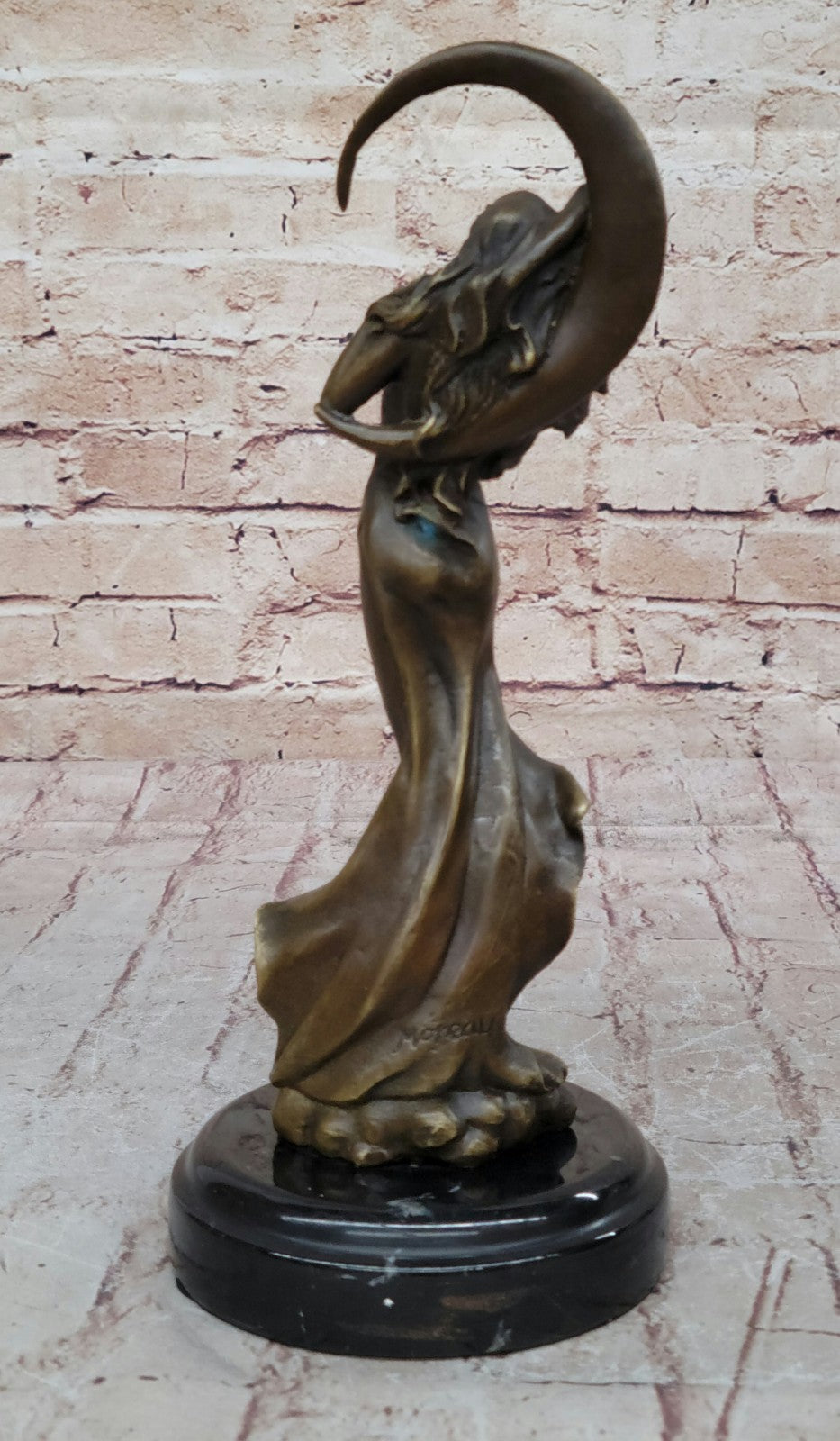 Handcrafted Venus Under the Moon More Bronze Sculpture Figurine Figure Deco Gift