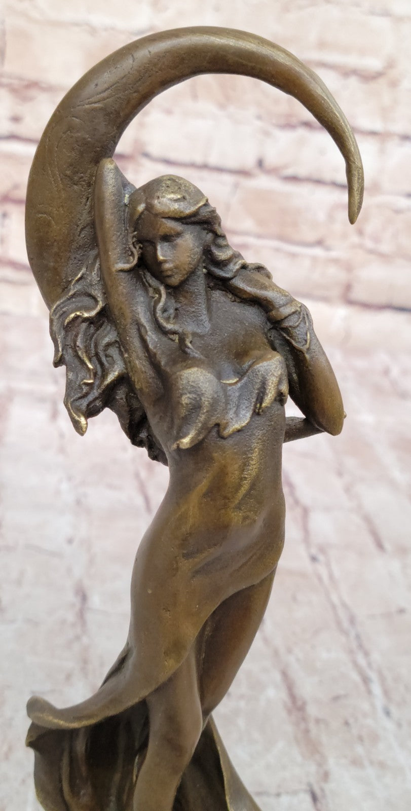 Handcrafted Venus Under the Moon More Bronze Sculpture Figurine Figure Deco Gift