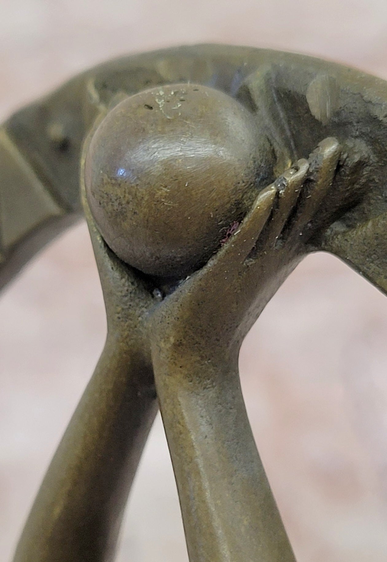 Art Nouveau Hand Made Classic Sexy Girl Bronze Sculpture Figurine Marble Base