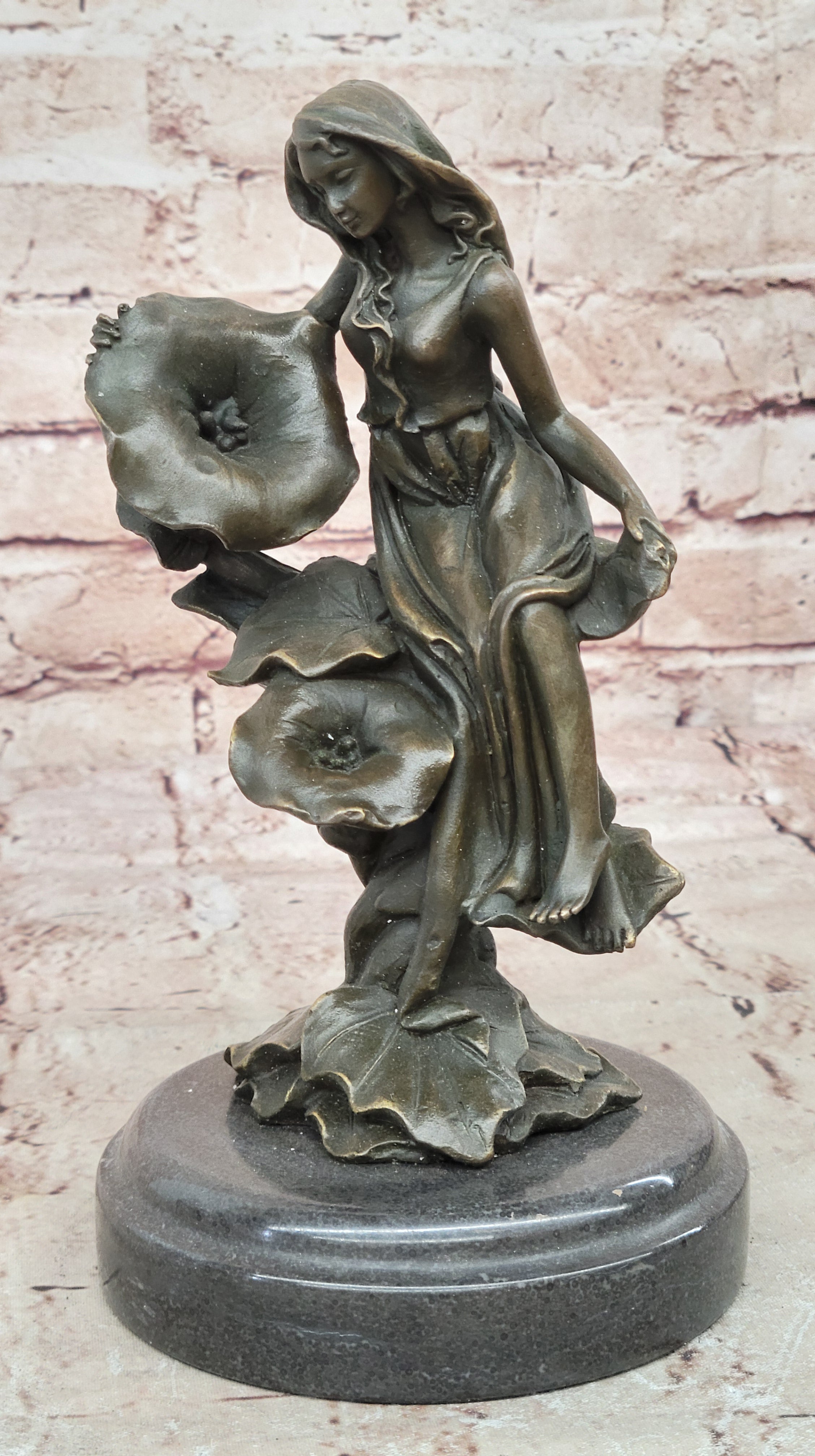 A Gorgeous Detailed Nymph in Forest Sculpture Made By 100% Pure Bronze