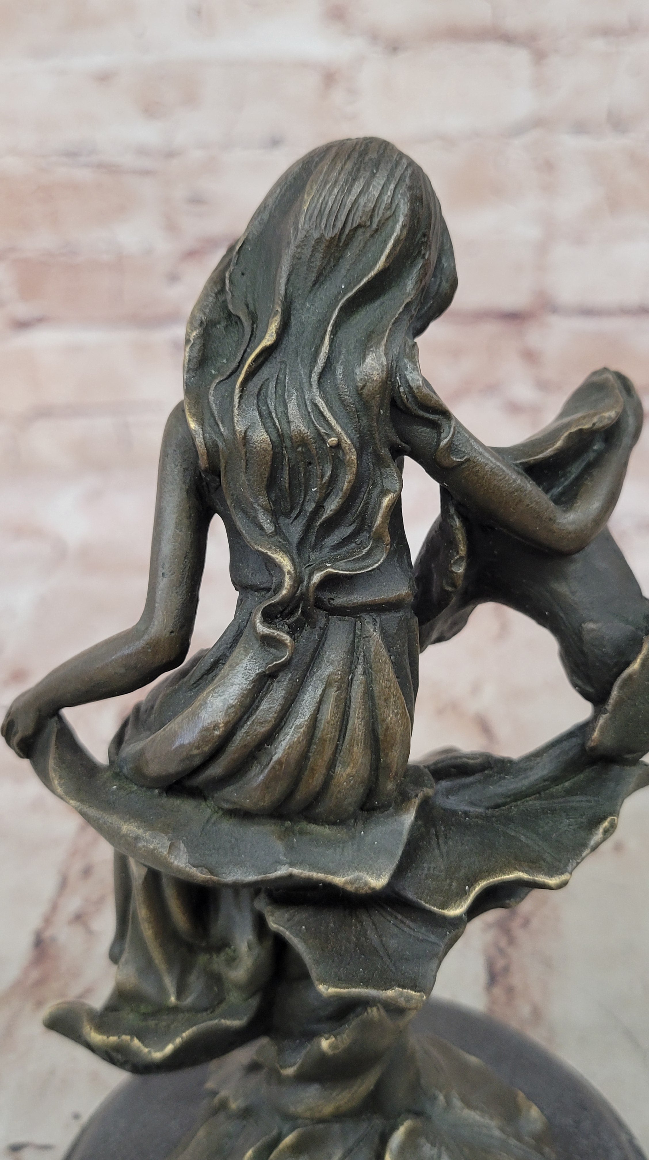 A Gorgeous Detailed Nymph in Forest Sculpture Made By 100% Pure Bronze