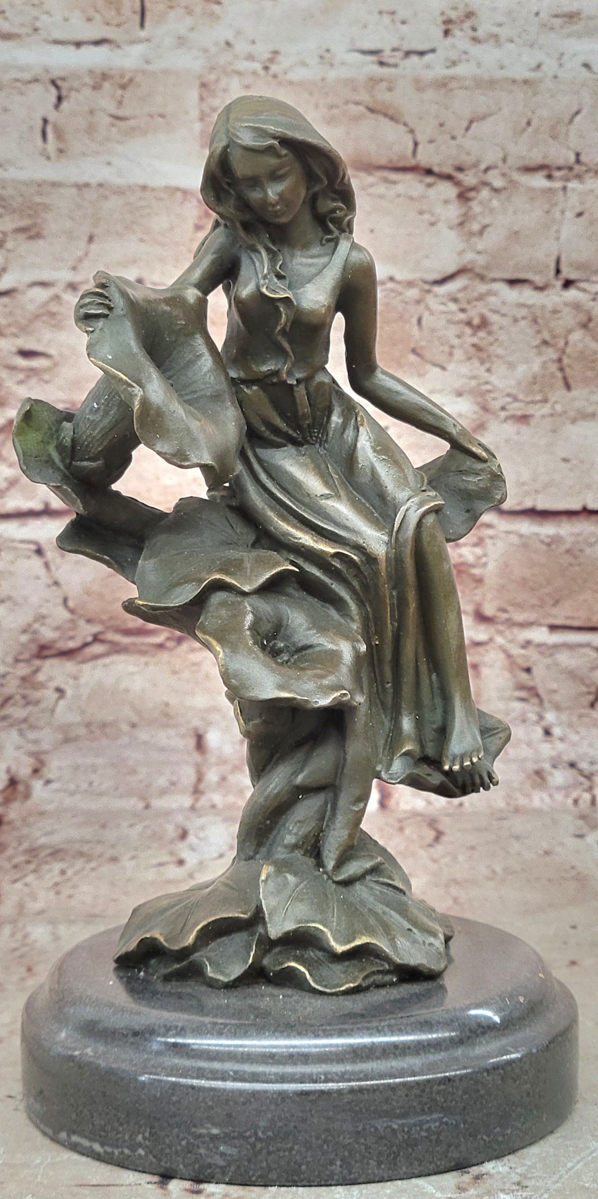 A Gorgeous Detailed Nymph in Forest Sculpture Made By 100% Pure Bronze