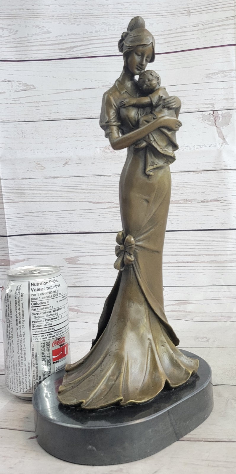 Bronze Sculpture Art Deco Modern Nouveau Nude Mother Woman Madonna Baby Child