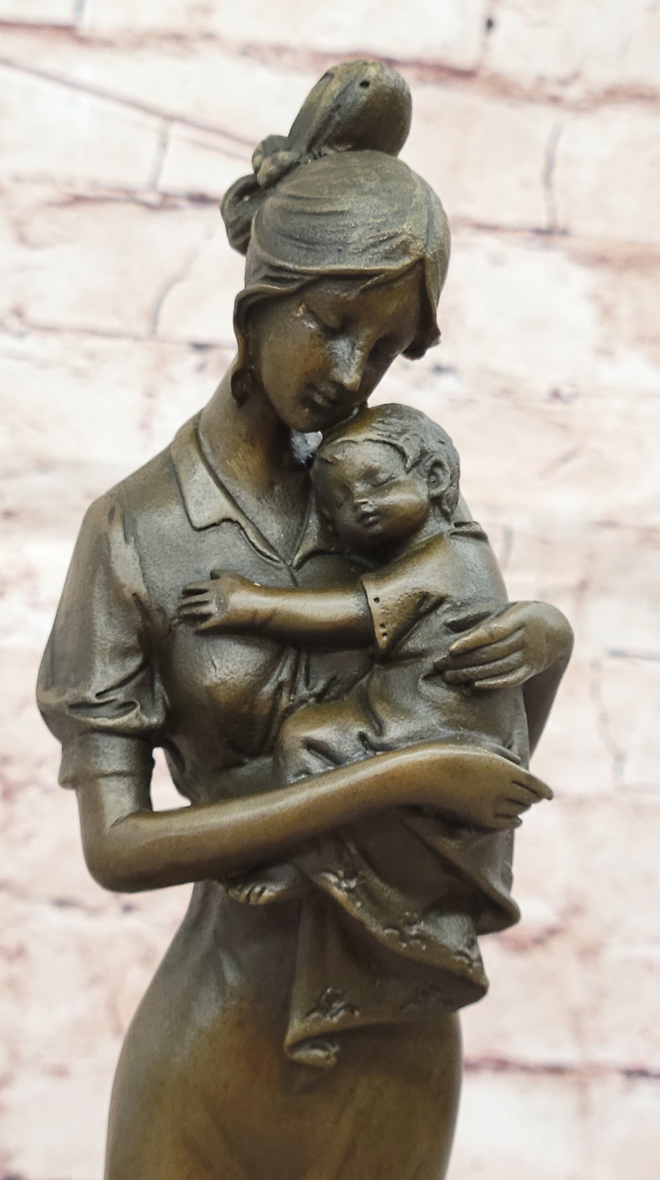 Bronze Sculpture Art Deco Modern Nouveau Nude Mother Woman Madonna Baby Child