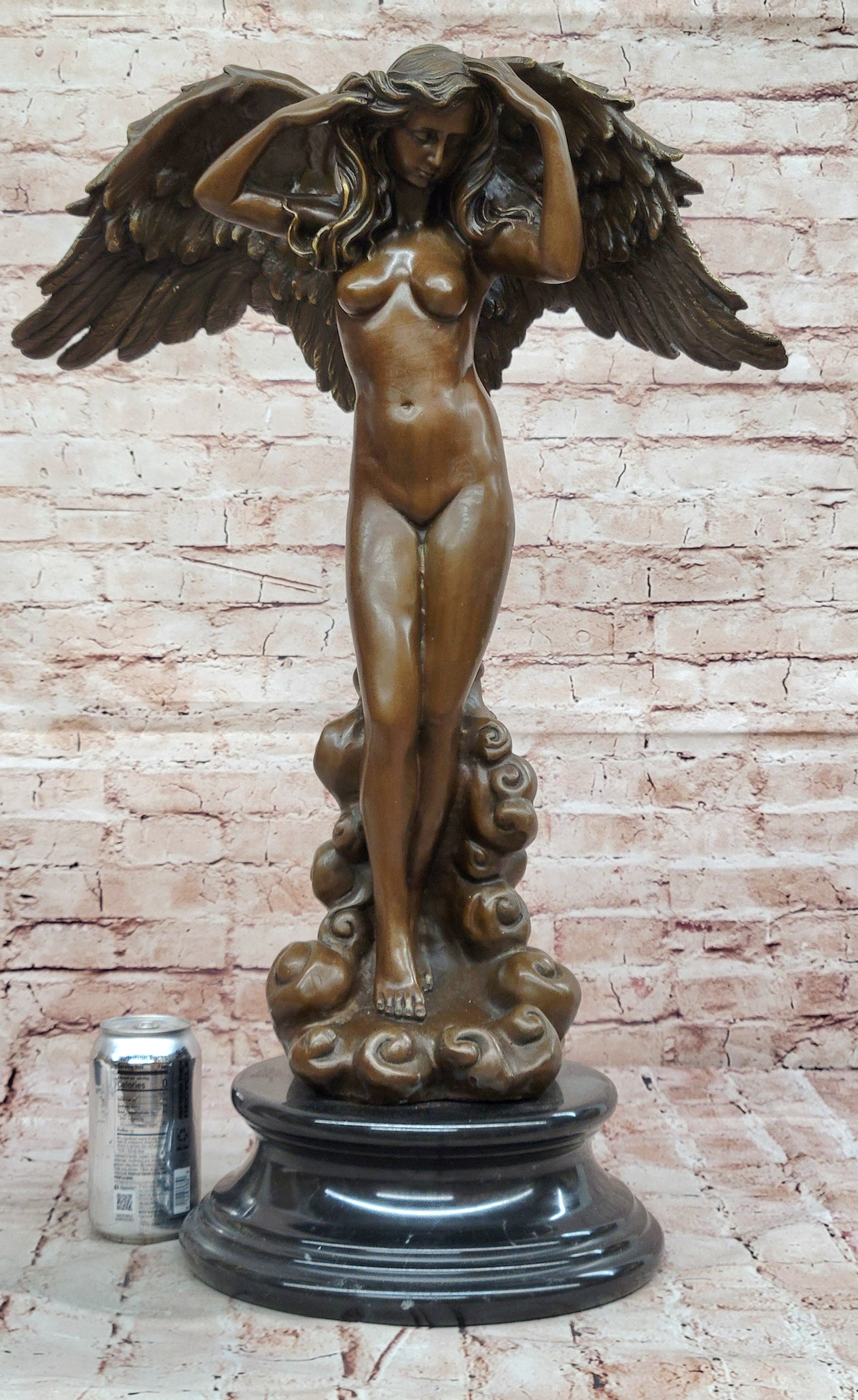 ADOLF WEINMAN DESCENDING NIGHT BRONZE SCULPTURE EXTRA LARGE HOT CAST FIGURINE NR