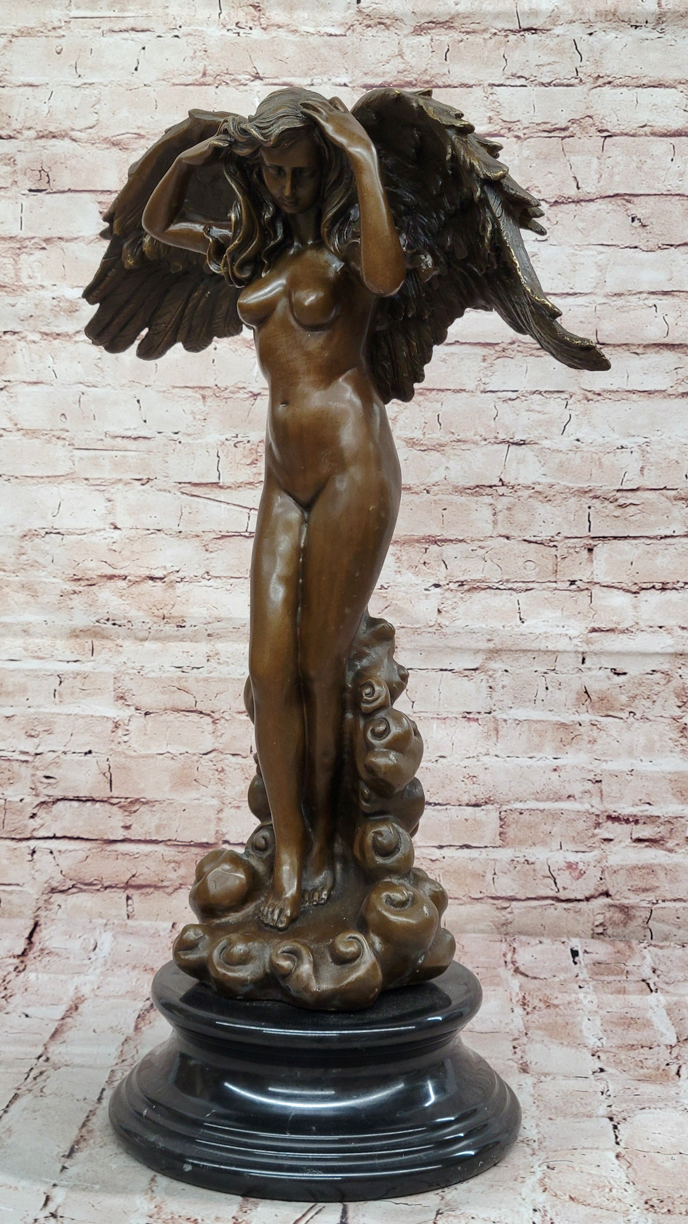 ADOLF WEINMAN DESCENDING NIGHT BRONZE SCULPTURE EXTRA LARGE HOT CAST FIGURINE NR