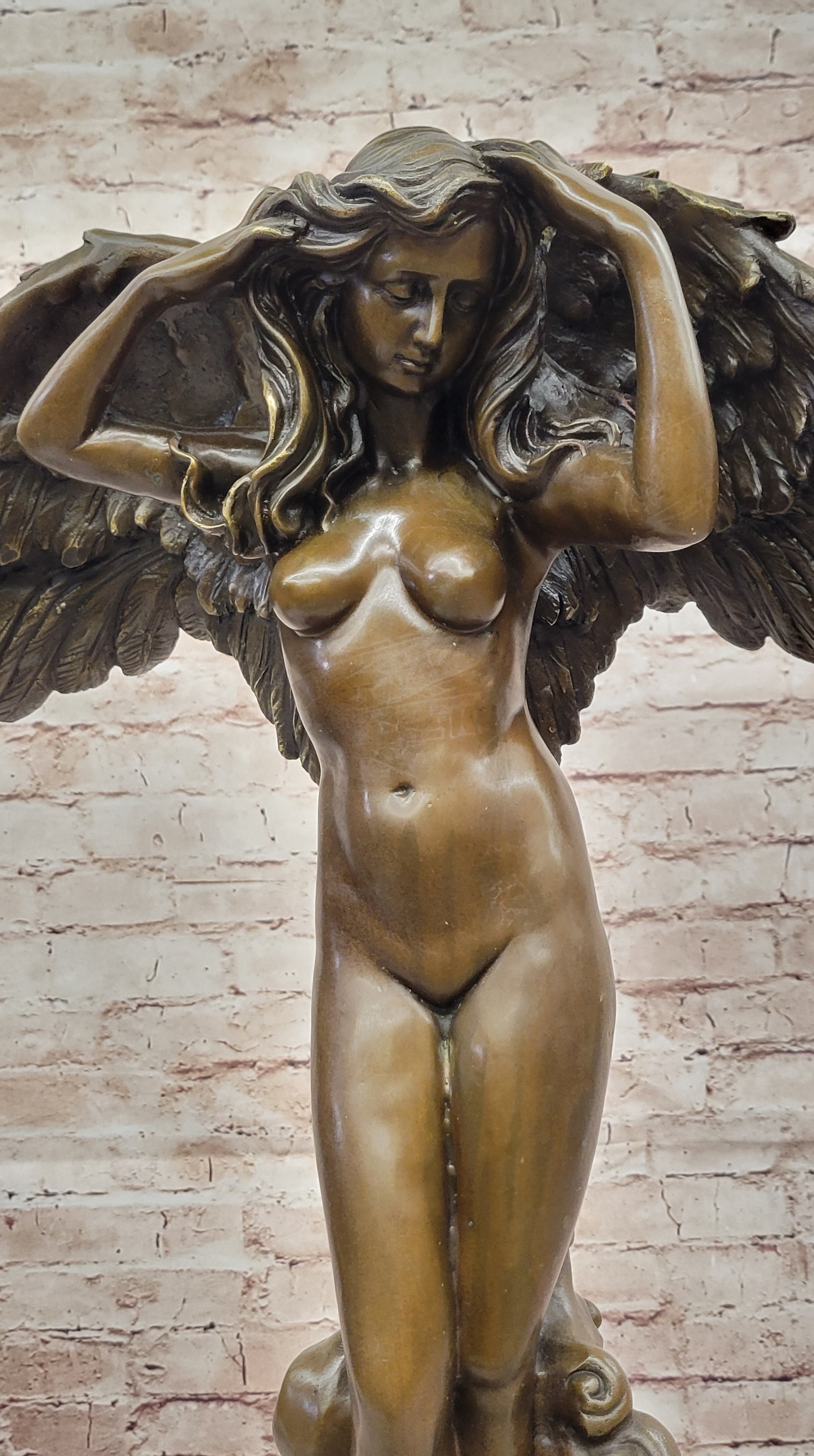 ADOLF WEINMAN DESCENDING NIGHT BRONZE SCULPTURE EXTRA LARGE HOT CAST FIGURINE NR