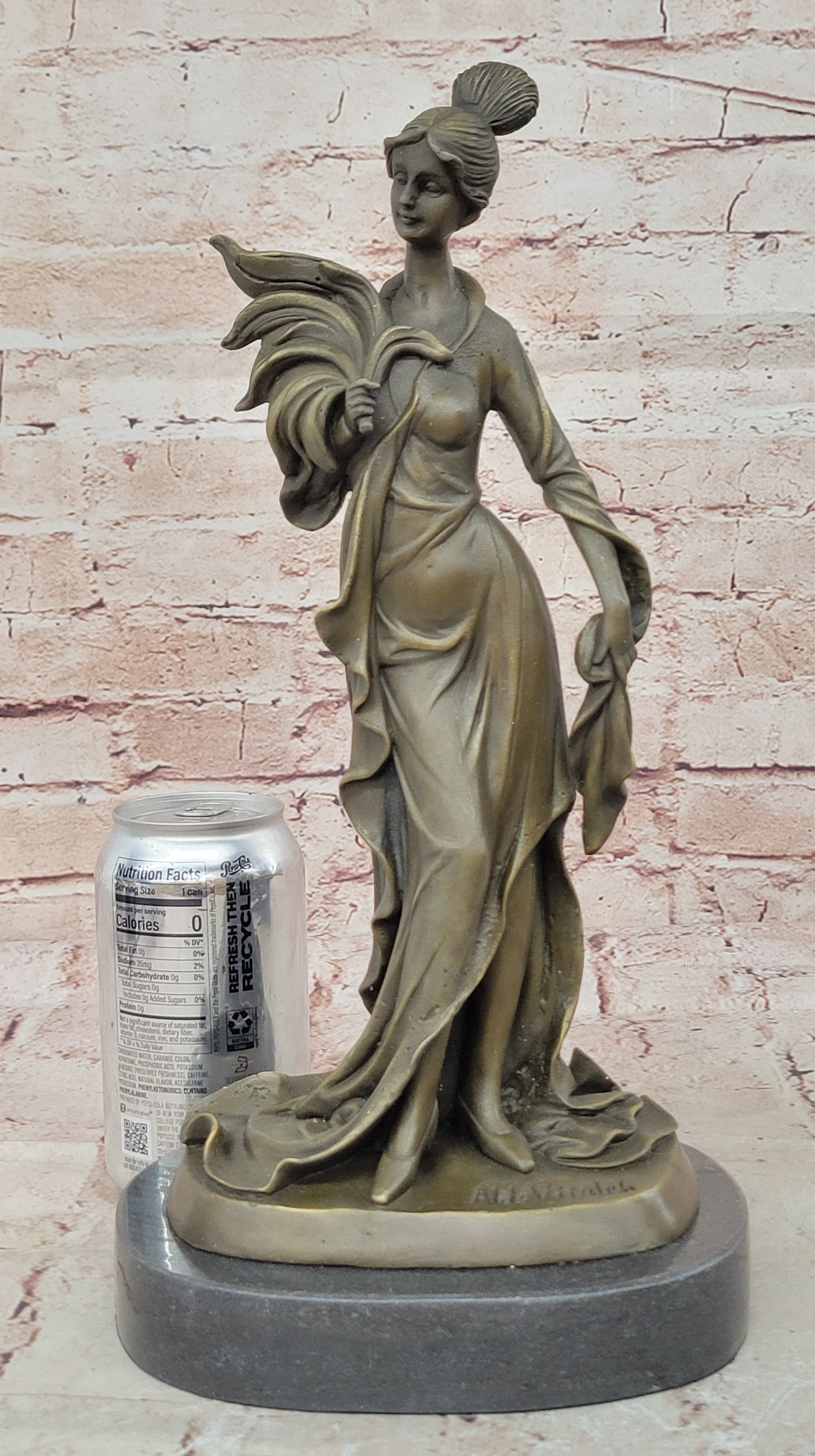 Art Deco signed Original Maiden in Garden by Italian Artist Aldo Vitaleh Gift