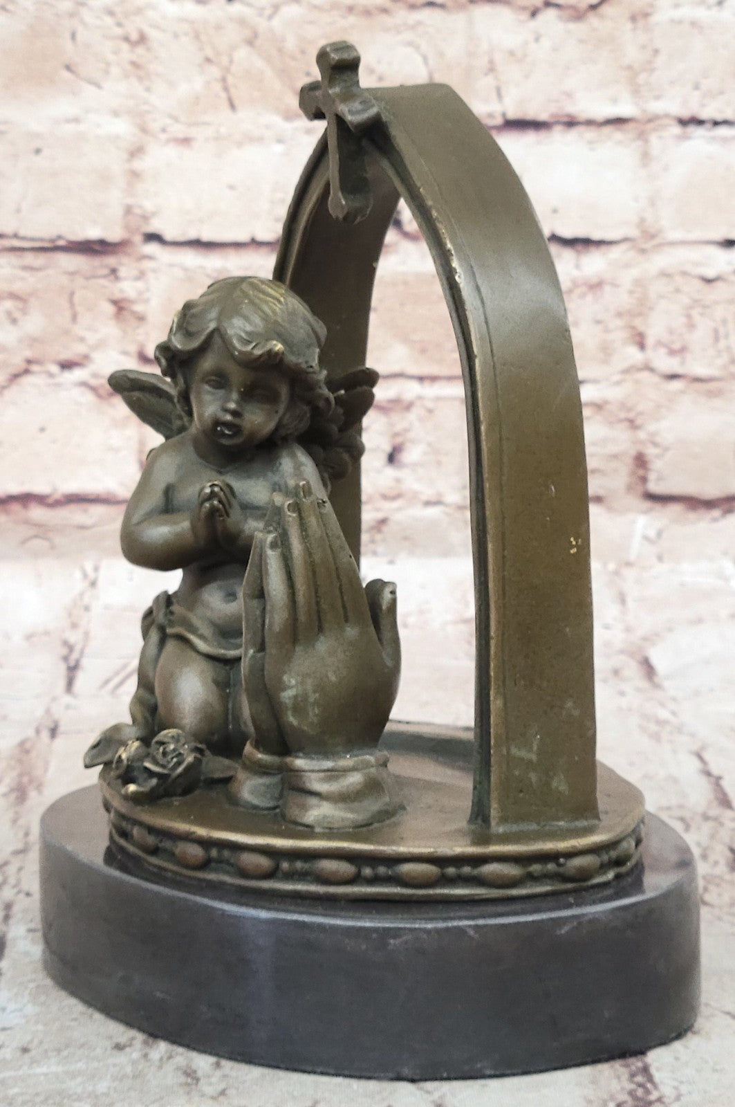 STUNNING MID Century GOTHIC GILT BRONZE WINGED ANGEL WITH INTRICATE DETAIL DEAL
