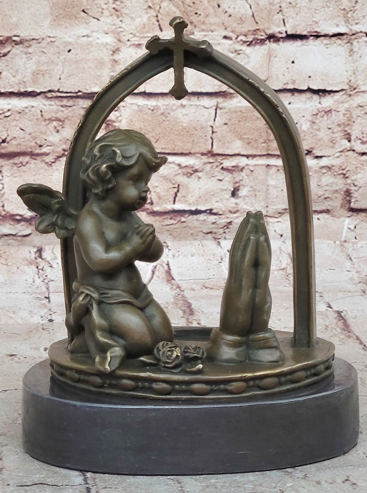STUNNING MID Century GOTHIC GILT BRONZE WINGED ANGEL WITH INTRICATE DETAIL DEAL