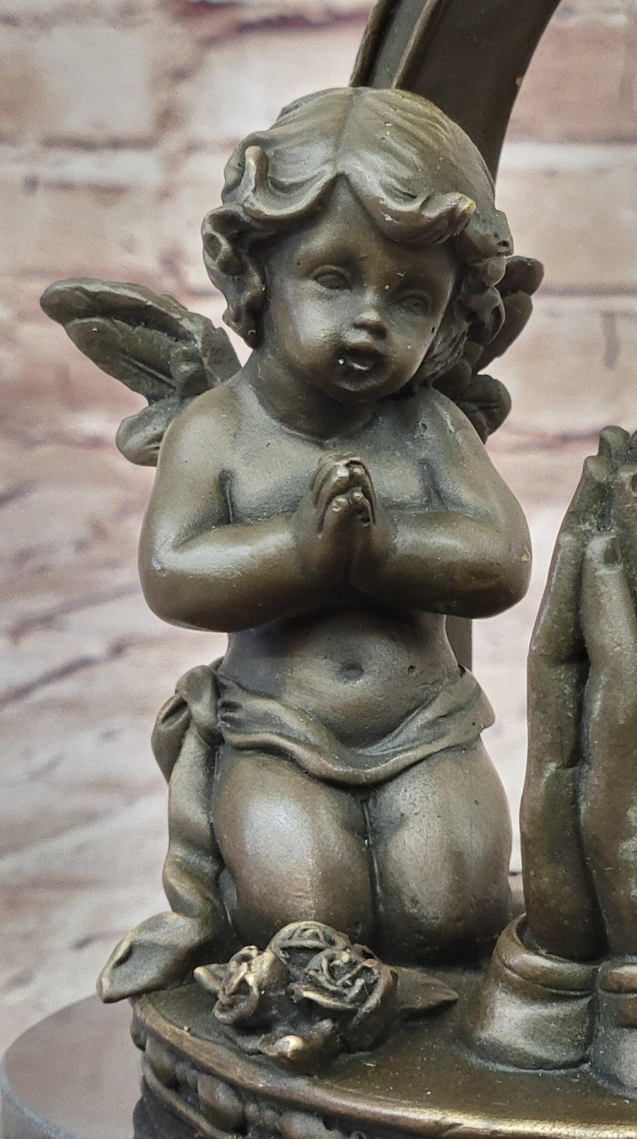 STUNNING MID Century GOTHIC GILT BRONZE WINGED ANGEL WITH INTRICATE DETAIL DEAL