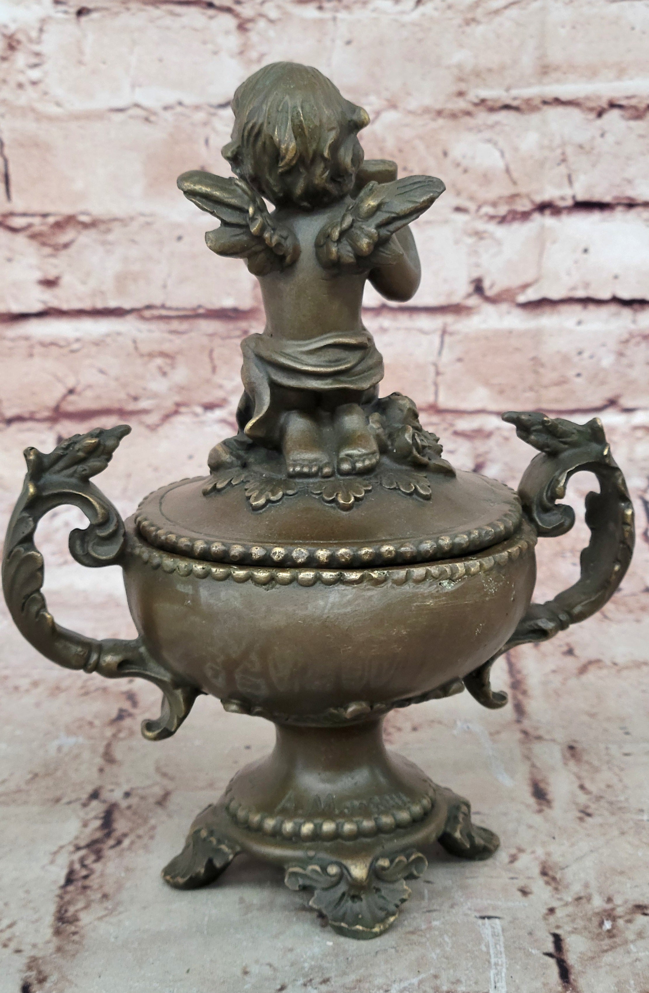 Bronze Statue Trinket Jewel Box Art Nouveau Home Office Decoration Decor Sale