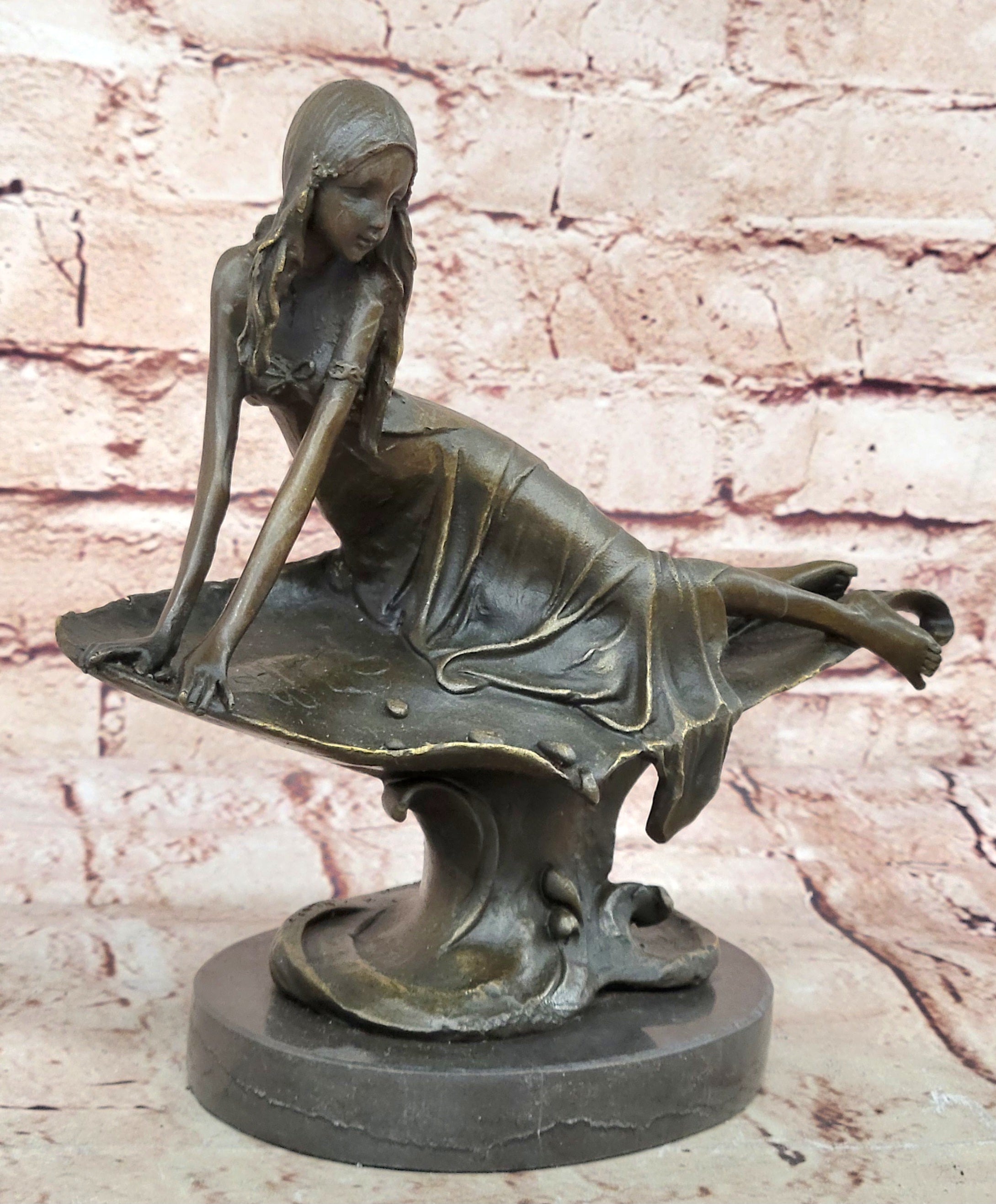 Handcrafted Detailed Maiden Bronze Masterpiece Classic Artwork Fine Art