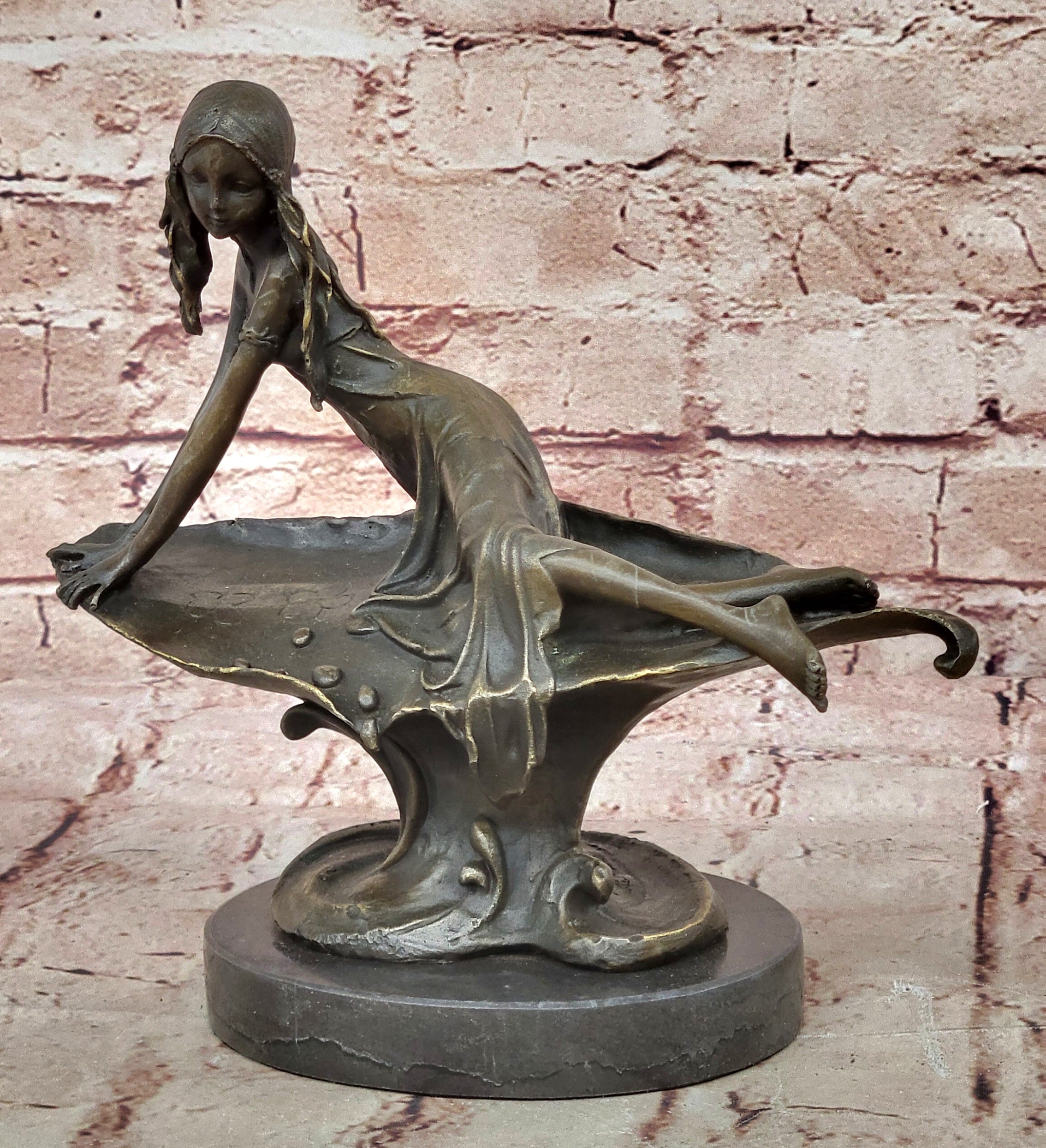 Handcrafted Detailed Maiden Bronze Masterpiece Classic Artwork Fine Art
