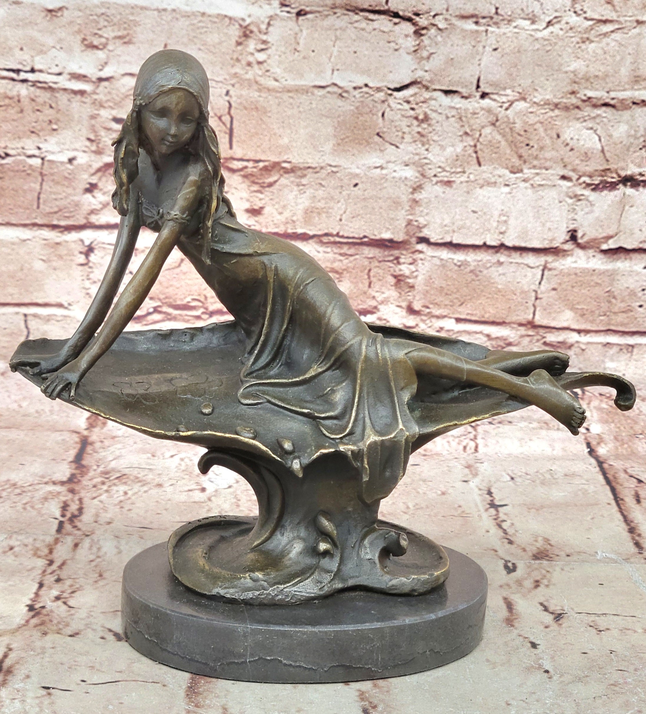 Handcrafted Detailed Maiden Bronze Masterpiece Classic Artwork Fine Art