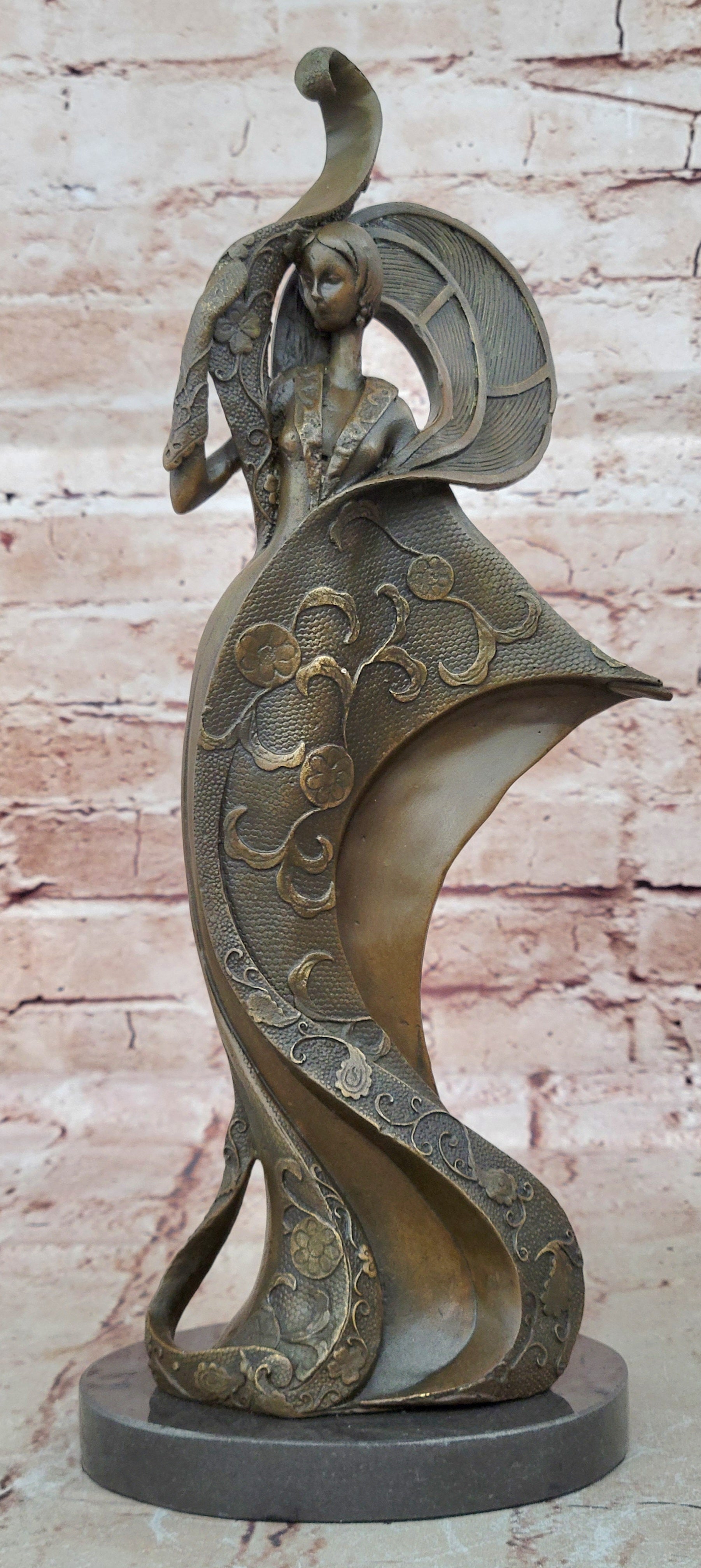 Designer Bronze a 1920 Style Art Nouveau Classy Proper Lady Sculpture Decor Sale