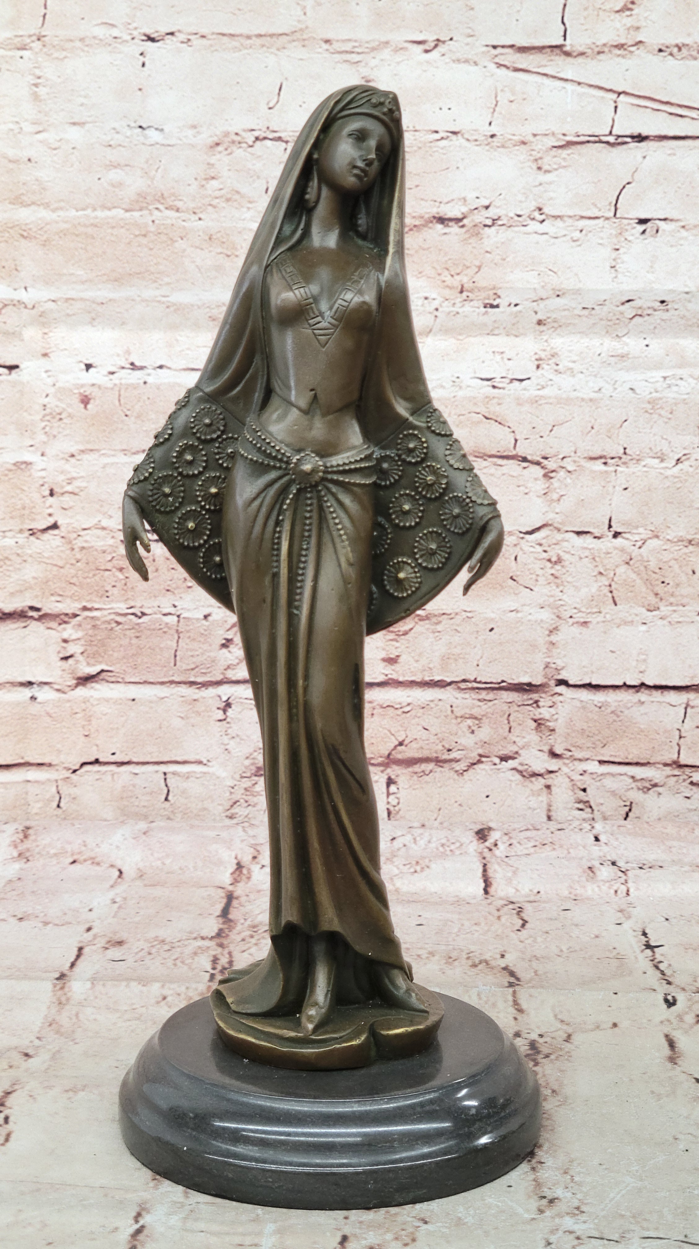 Hot Cast Aran Arabian Night Harem Girl Bronze Sculpture Hand Made Figurine Figur