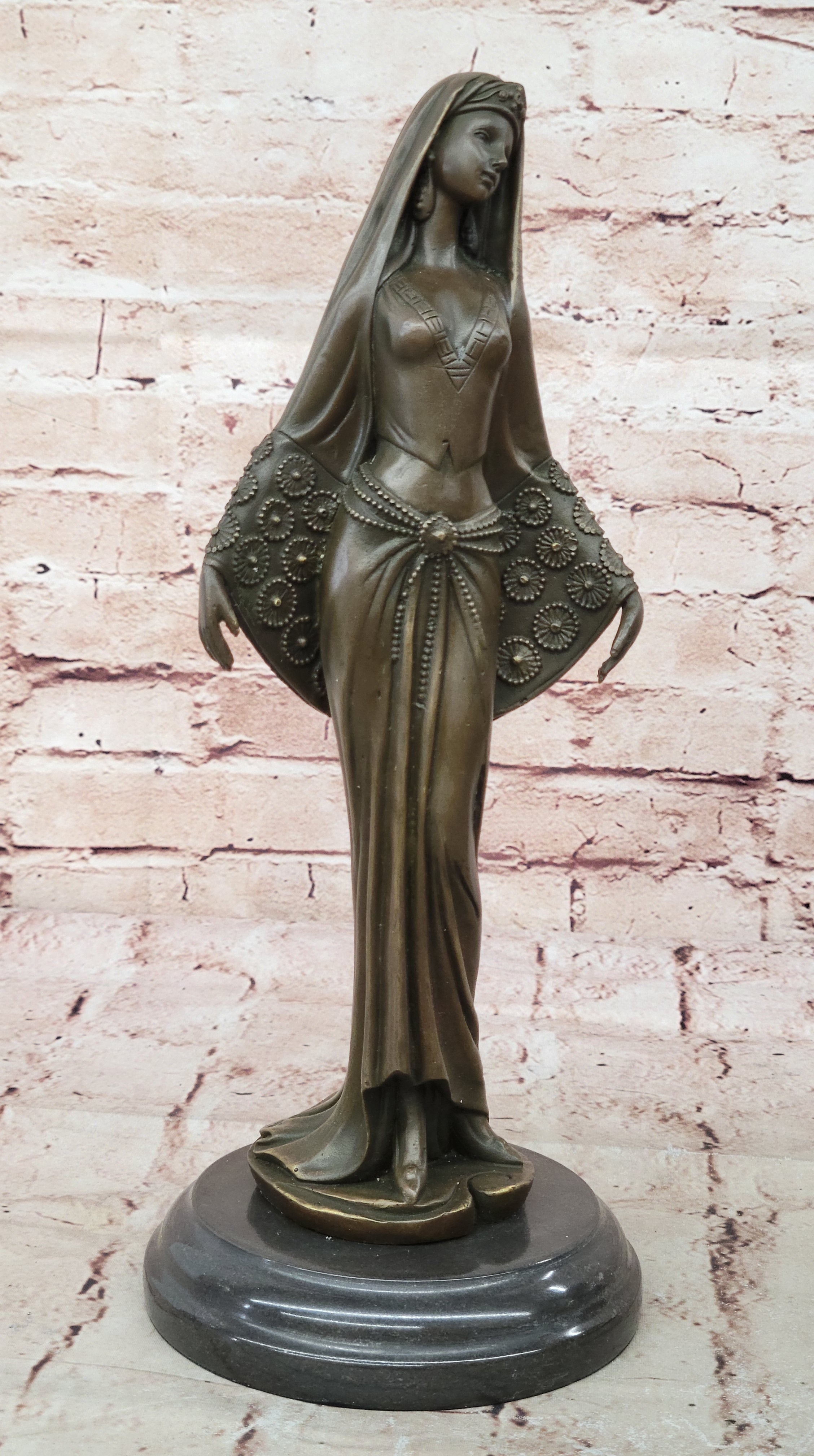 Hot Cast Aran Arabian Night Harem Girl Bronze Sculpture Hand Made Figurine Figur