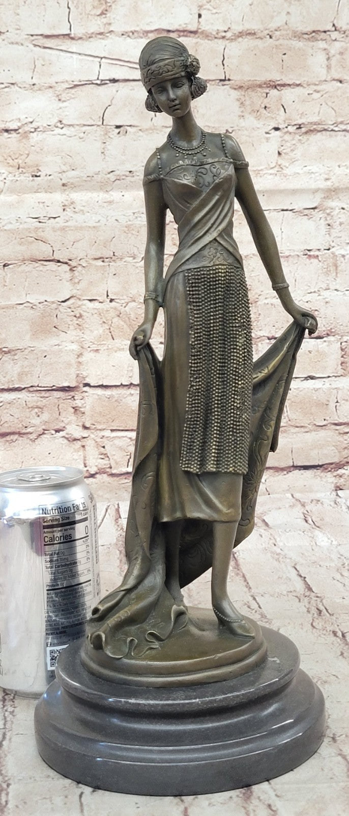 Art Nouveau Sexy Woman wearing Jewelry Very Detailed Bronze Sculpture Decor Sal