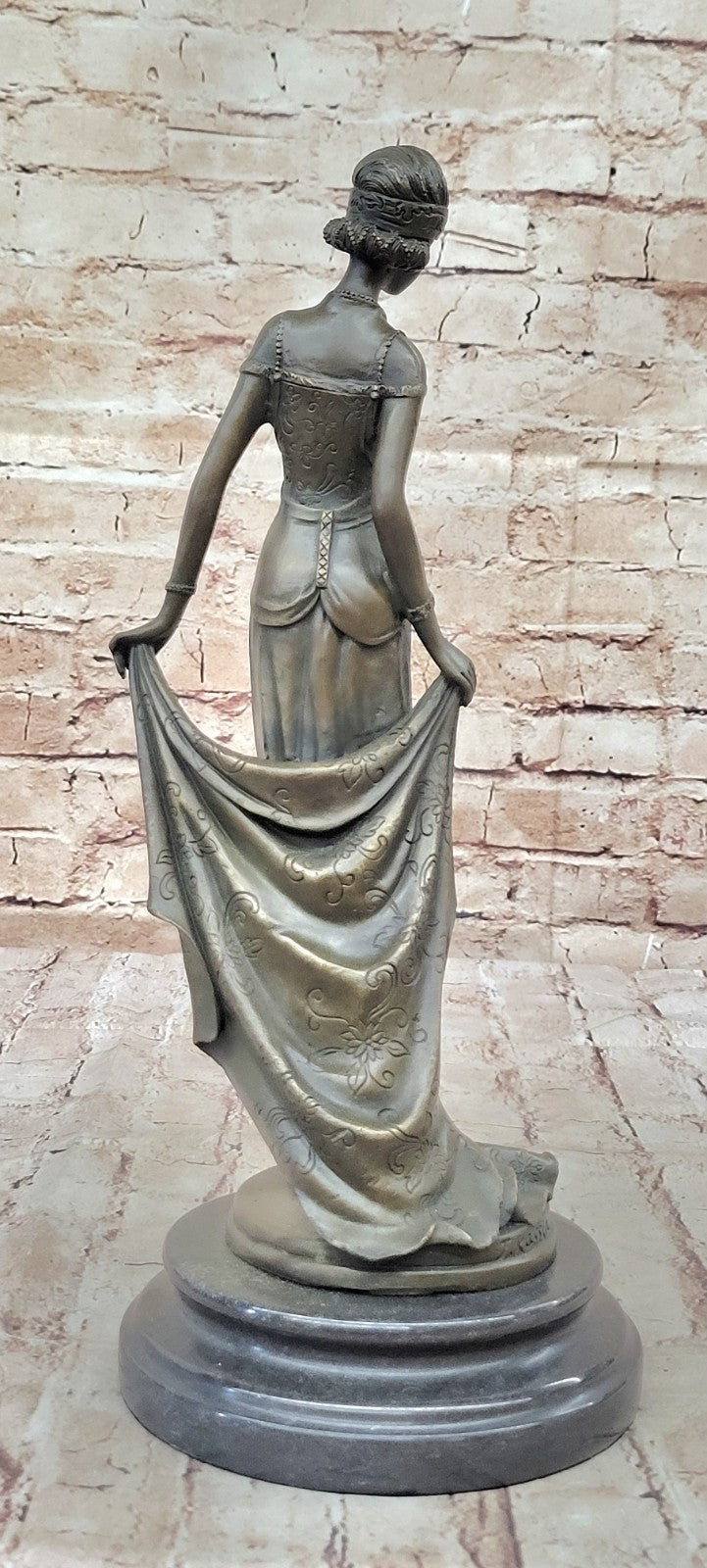 Art Nouveau Sexy Woman wearing Jewelry Very Detailed Bronze Sculpture Decor Sal