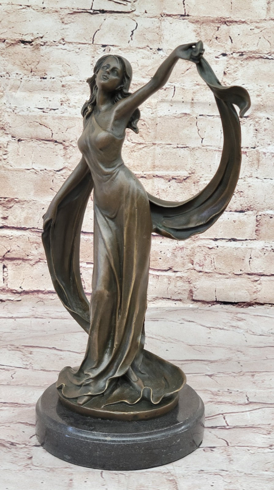 Handcrafted Collectible By Lost Wax Method Beautiful Maiden Bronze Sculpture