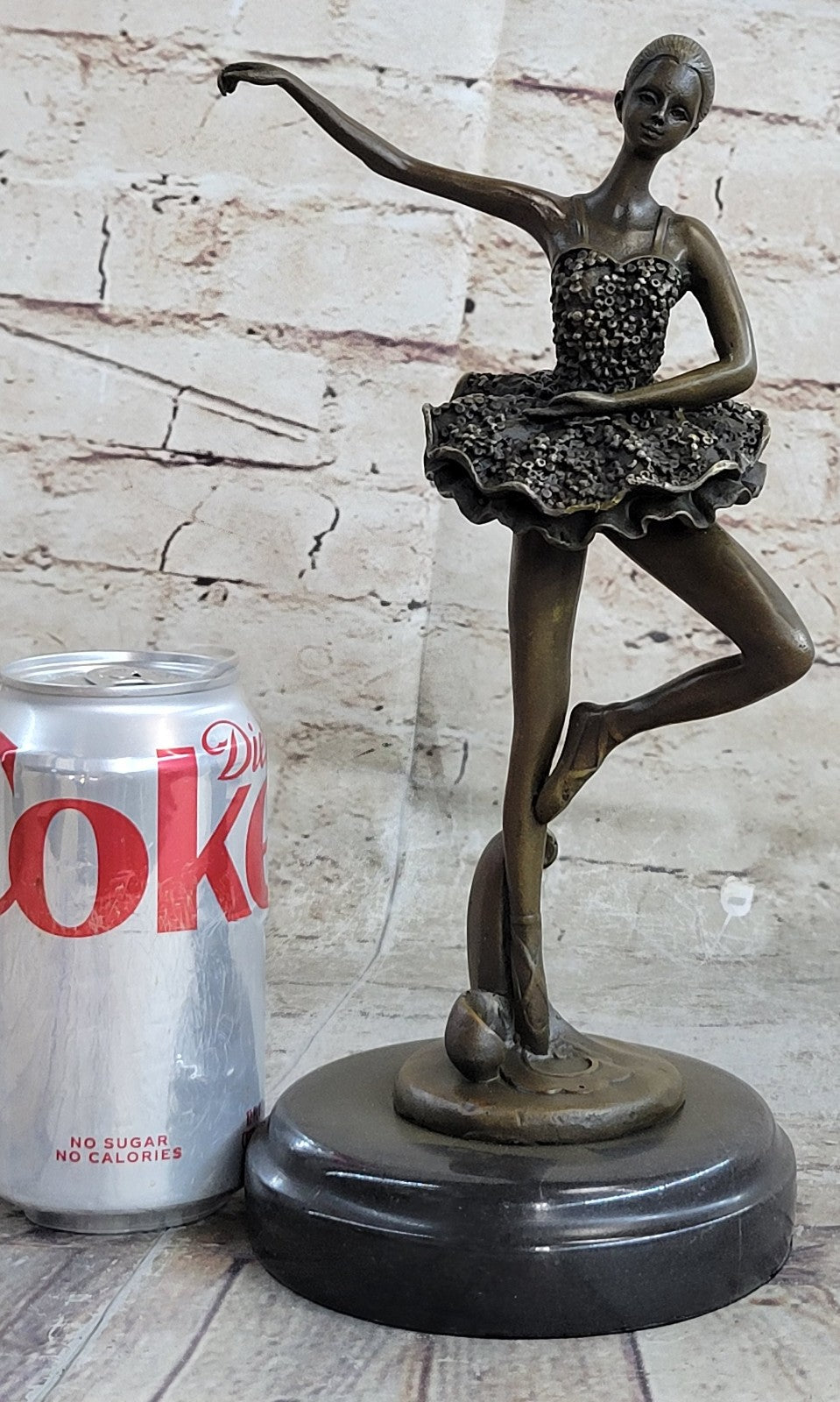 Handcrafted Detail Ballerina with Tutu Bronze Sculpture Signed Original Milo