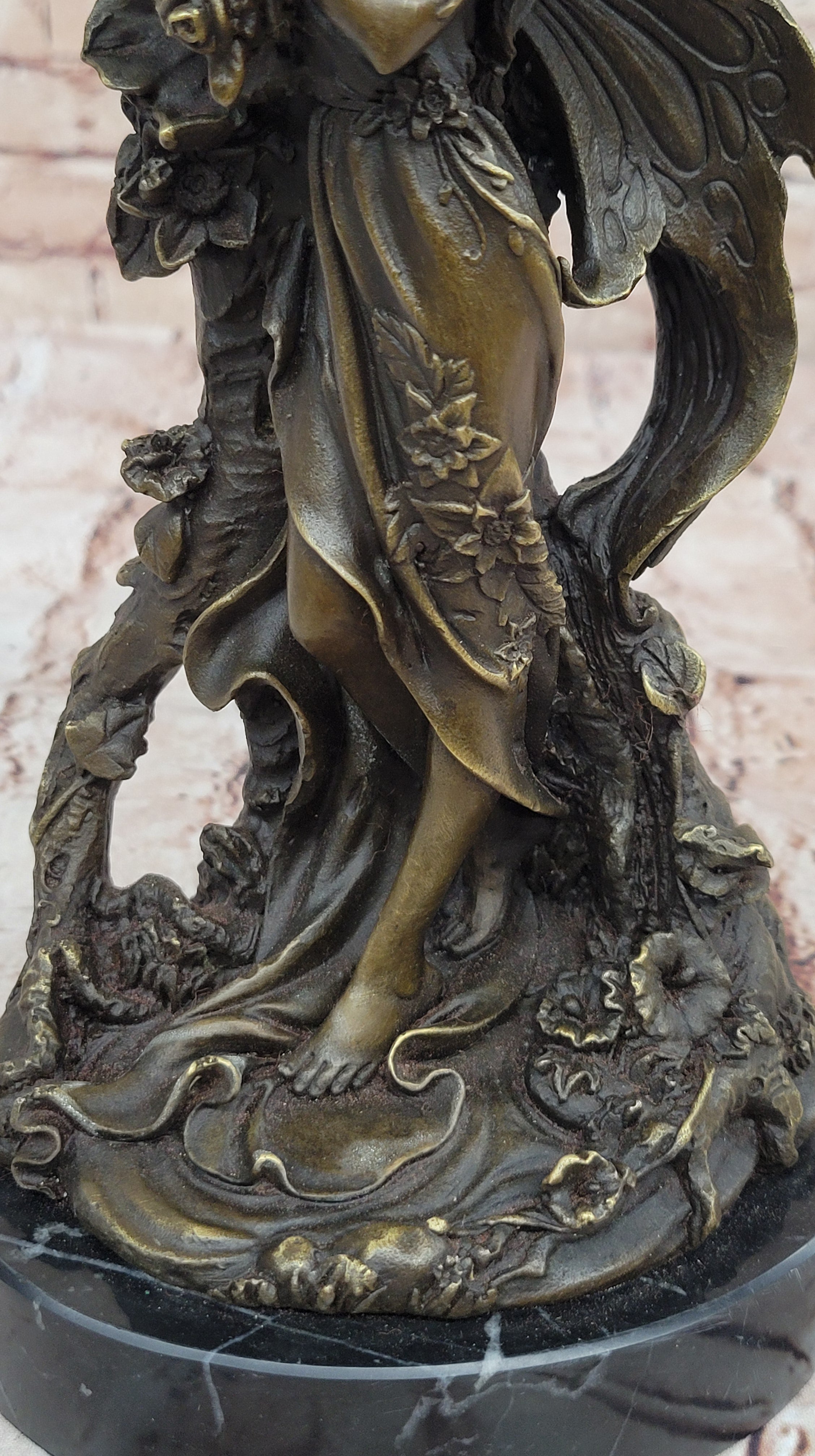 Sexy Fairy with Horse Bronze Sculpture Female Celestial Figure Gift Craft Orname