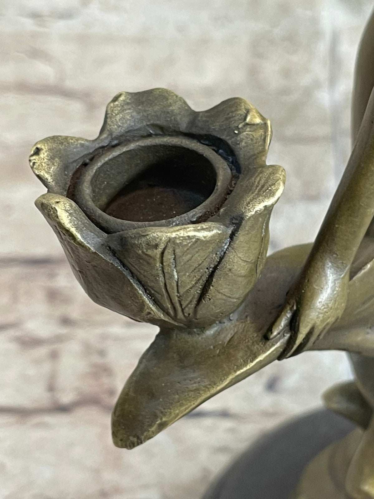 ART DECO BRONZE SEMINOLE FIGURE CANDLE HOLDER SCULPTURE ART FIGUIRNE MARBLE BASE