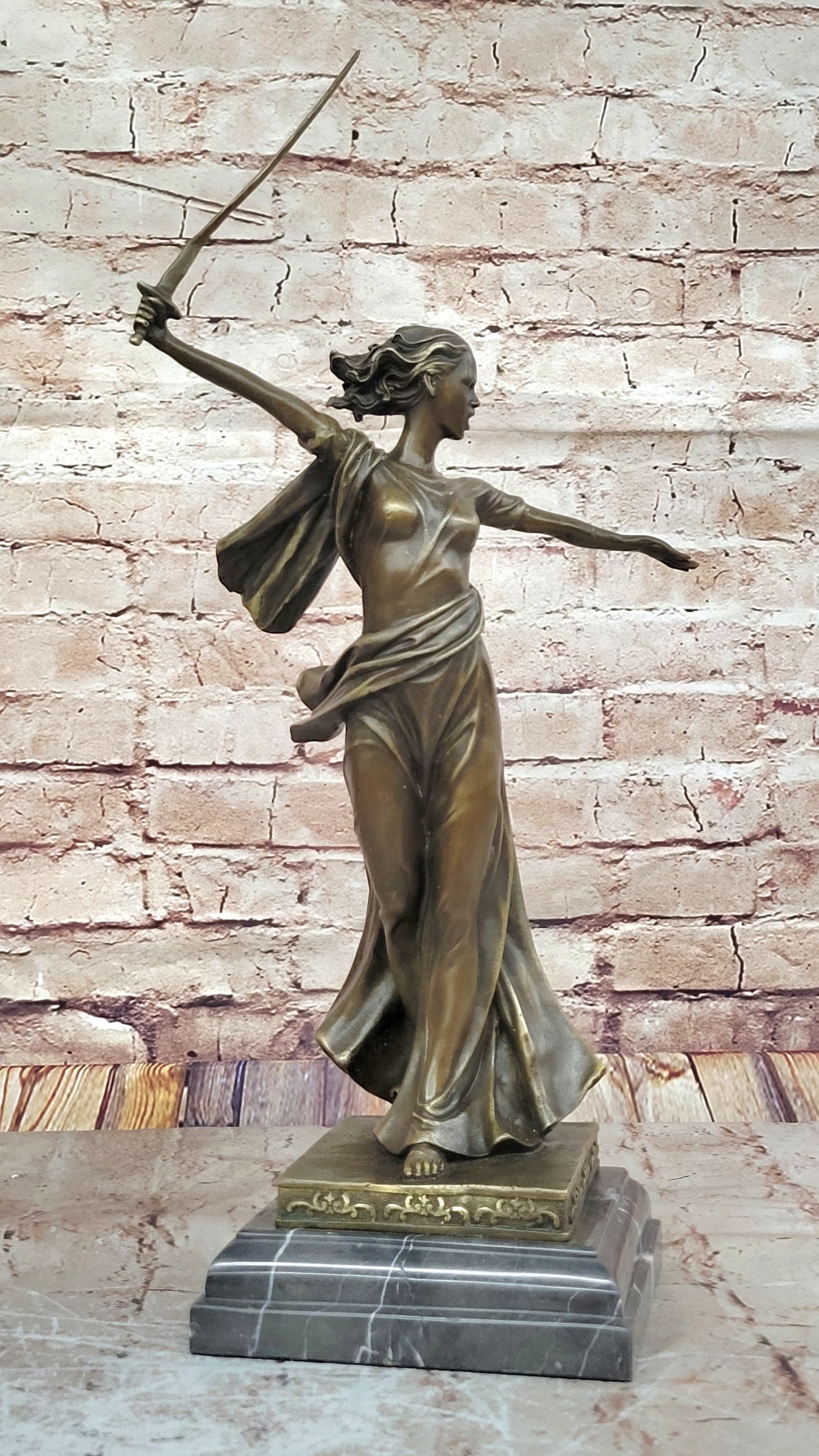 Athena Sensual Woman Grecian Goddess Classical Bronze Marble Statue Artwork Gift