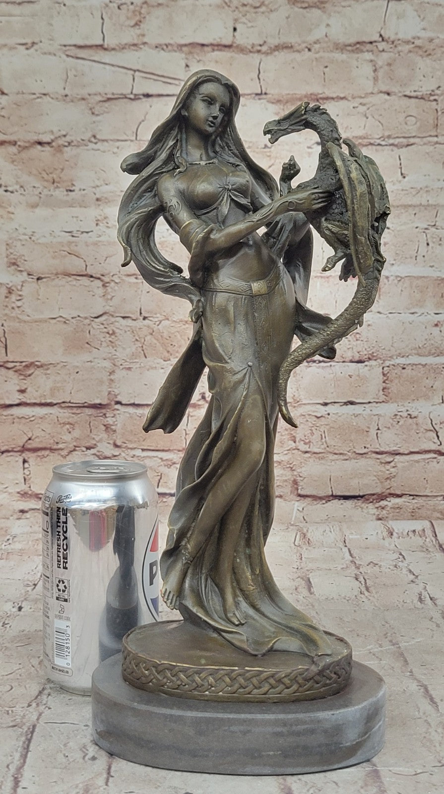 Erotic Woman Sexy Girl Bronze Sculpture Nymph Nude Statue Nouveau Figure Fantas