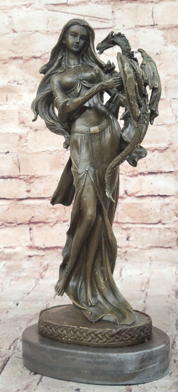 Erotic Woman Sexy Girl Bronze Sculpture Nymph Nude Statue Nouveau Figure Fantas