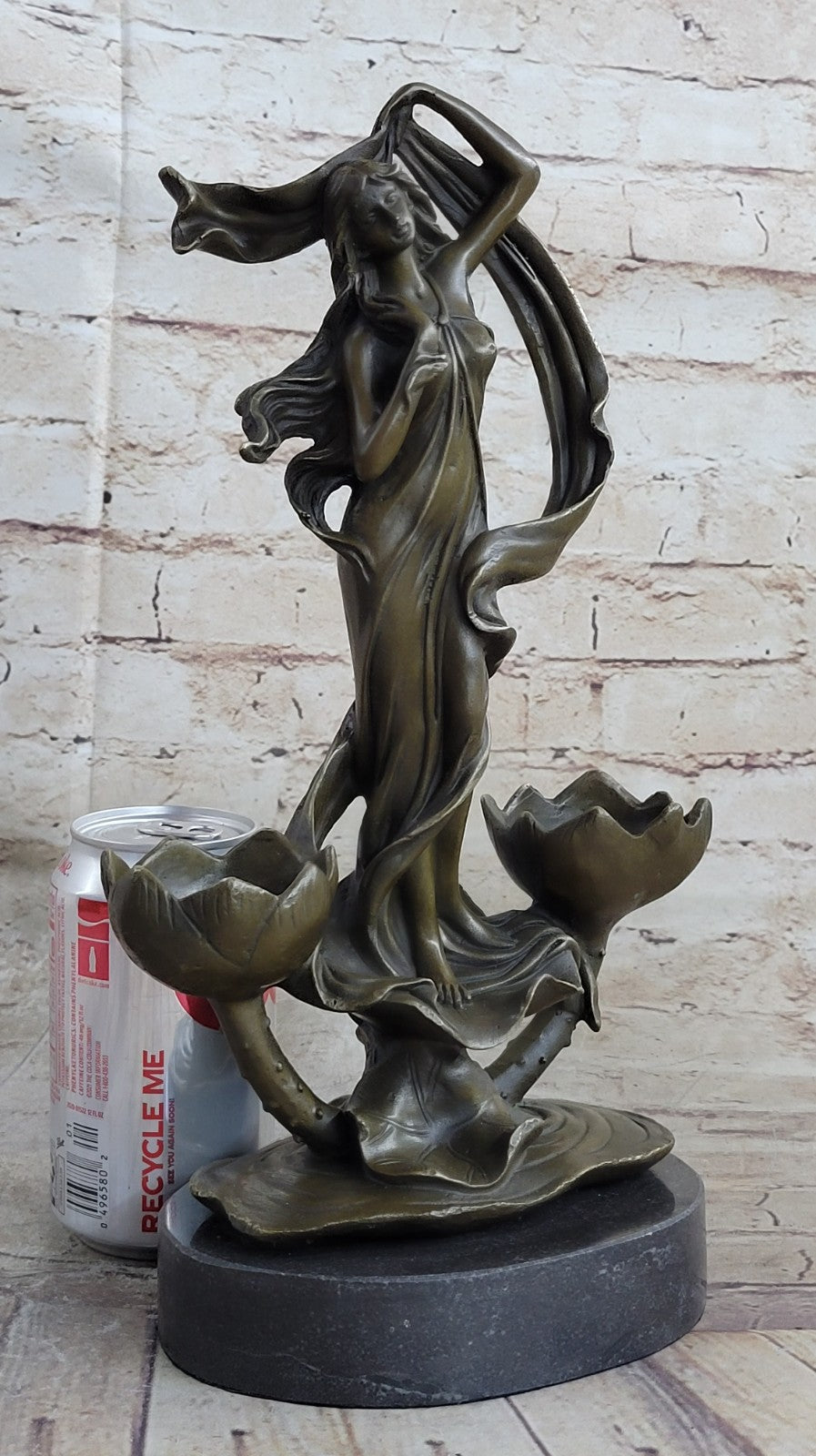 Bronze Sculpture Gorgeous Detailed Woman Candle Holder Masterpiece Statue Sale