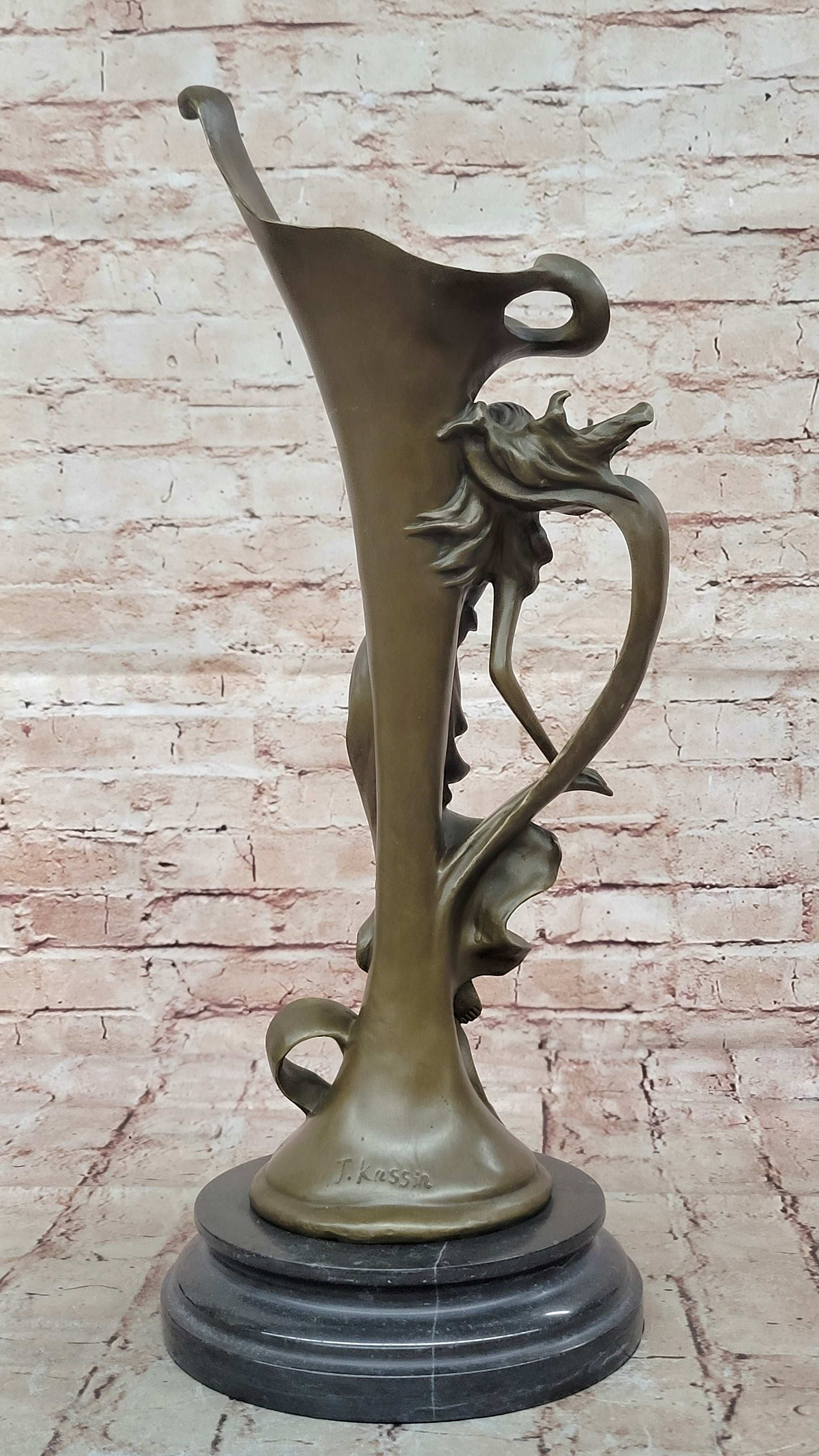 Bronze Sculpture Hand Made by Lost wax Method Sexy Nymph Masterpiece Figurine