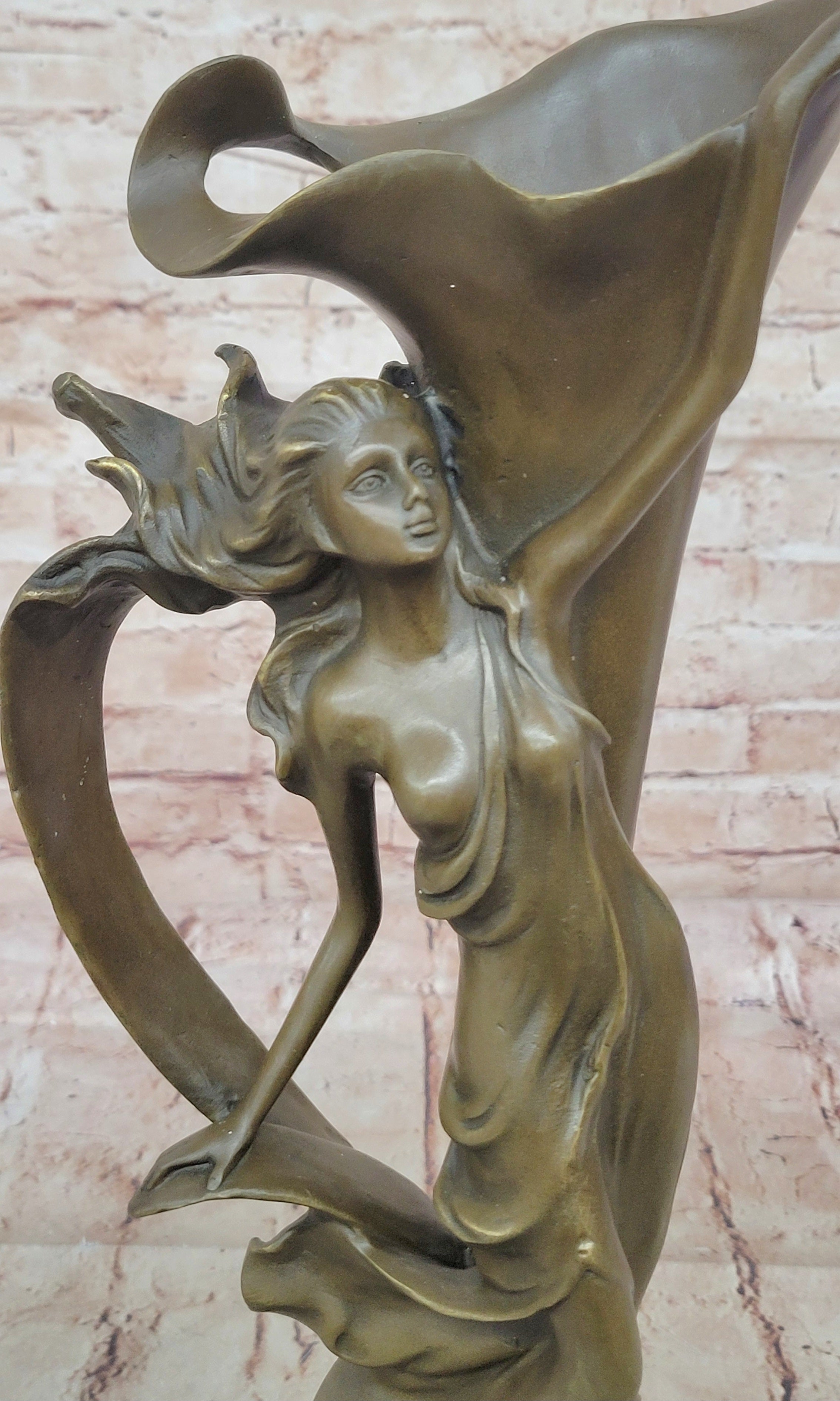 Bronze Sculpture Hand Made by Lost wax Method Sexy Nymph Masterpiece Figurine