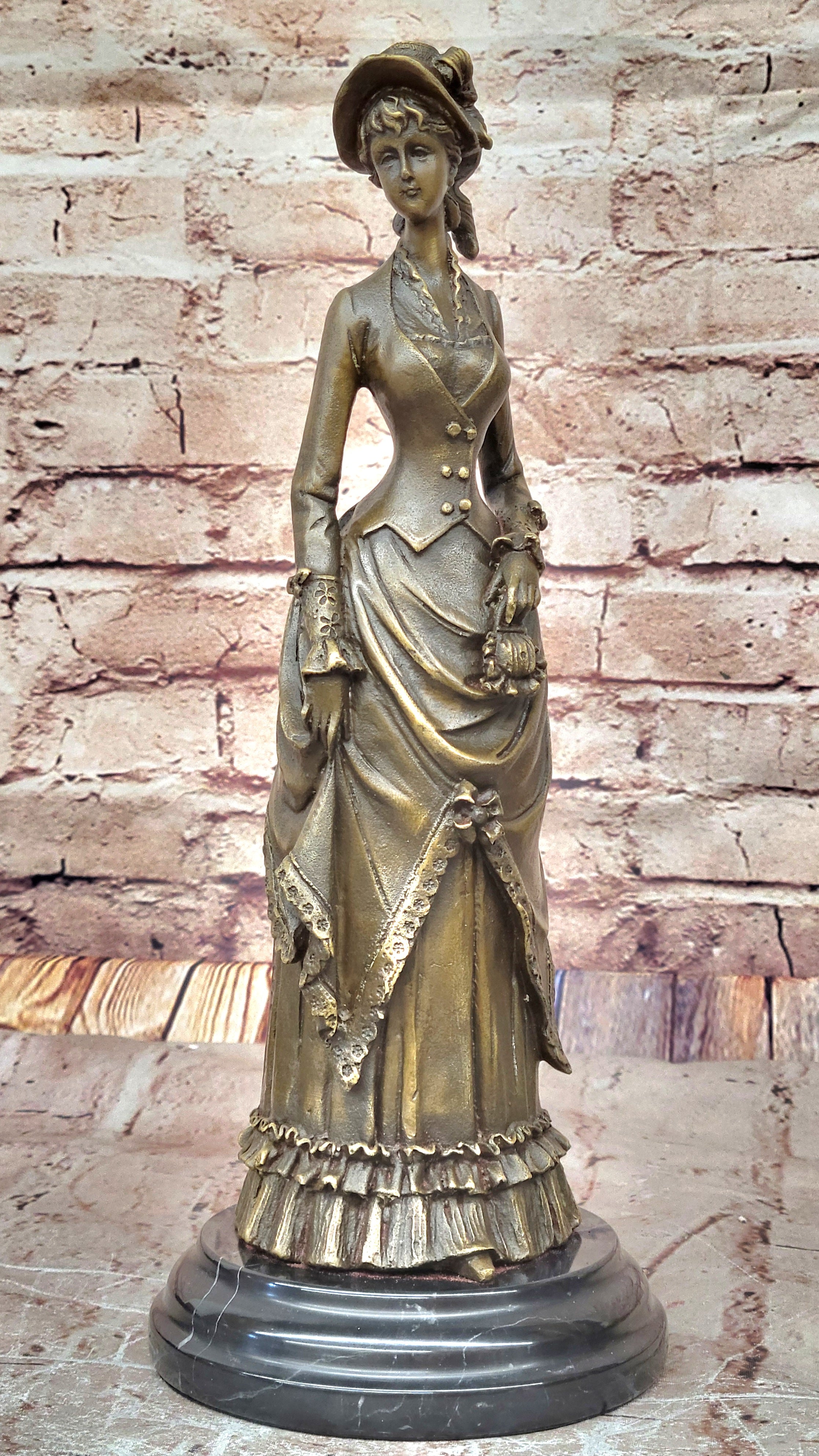 Handcrafted Art Nouveau Victorian Style Designer Bronze Home Office Decor