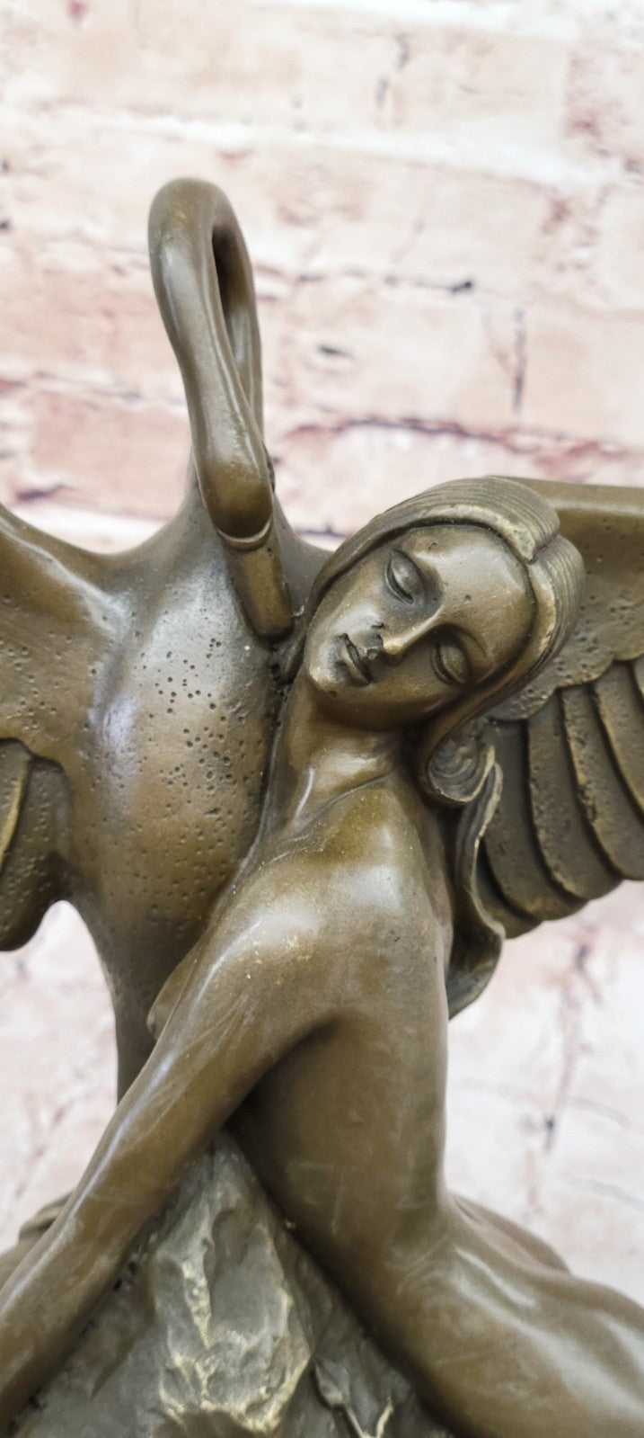 LEDA AND SWAN CLASSIC ARTWORK NUDE BRONZE SCULPTURE STATUE MYTHICAL GREEK GIFT
