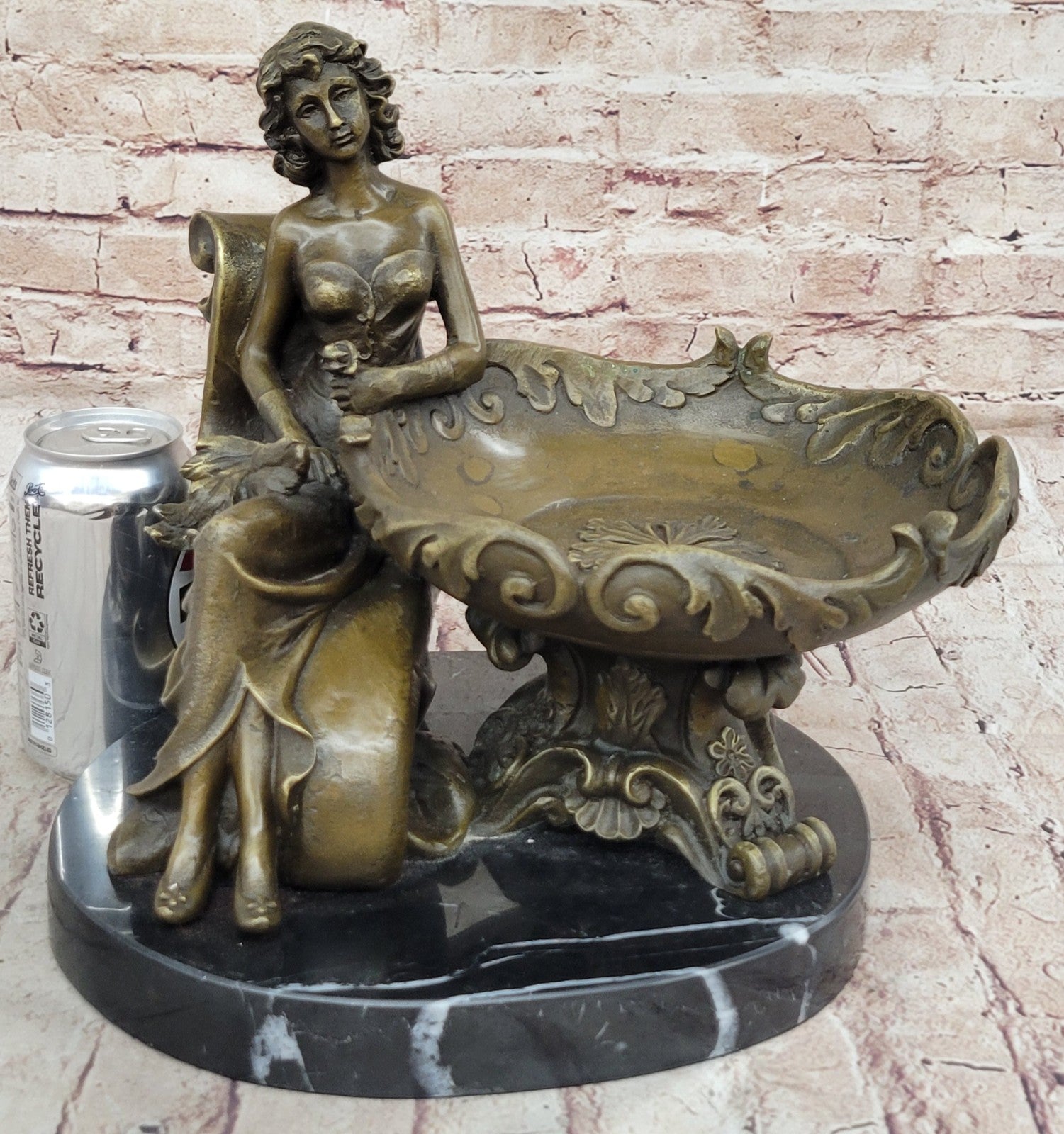 Handmade Large Lady Multi Purpose Bronze Sculpture Perfect Valentine Gift